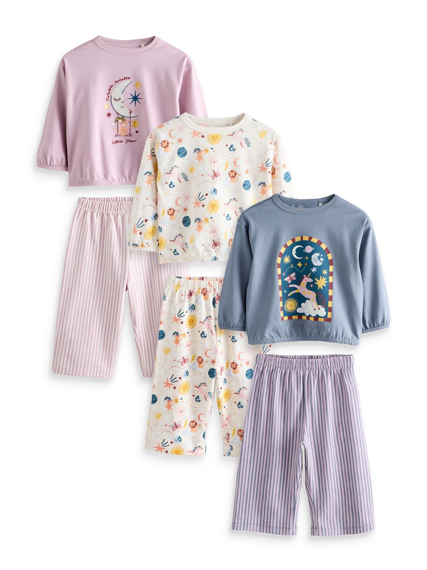 Next Pijamale bej deschis / gri bazalt / portocaliu / rosé
