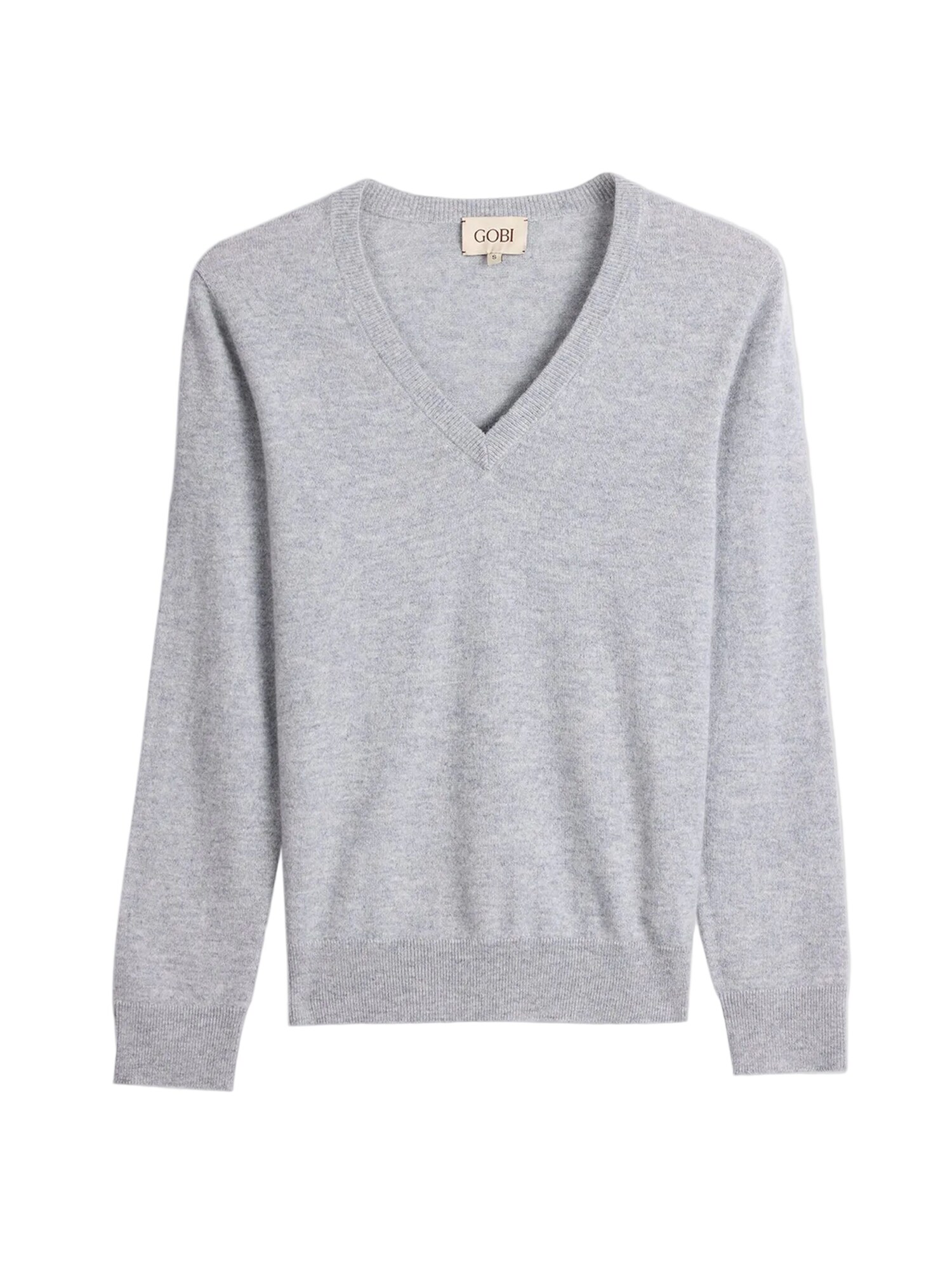GOBI Cashmere Jersey 'Women's Timeless Cashmere V-Neck Sweater' gris claro