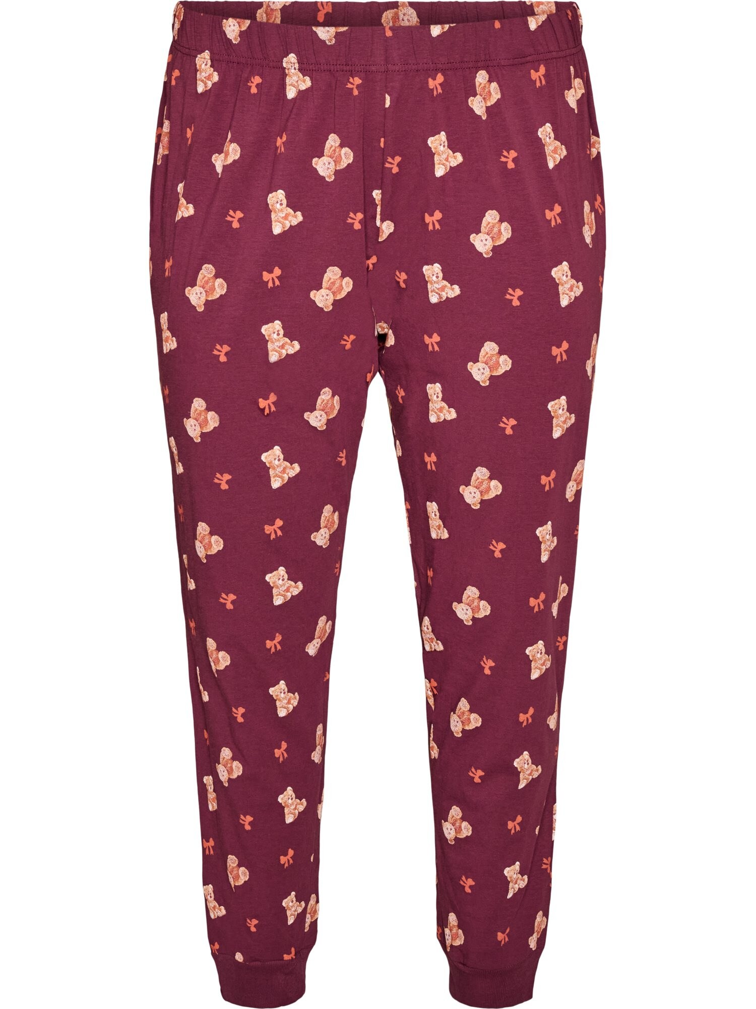 Zizzi Pantaloni de pijama HANNY ecru / roșu vin