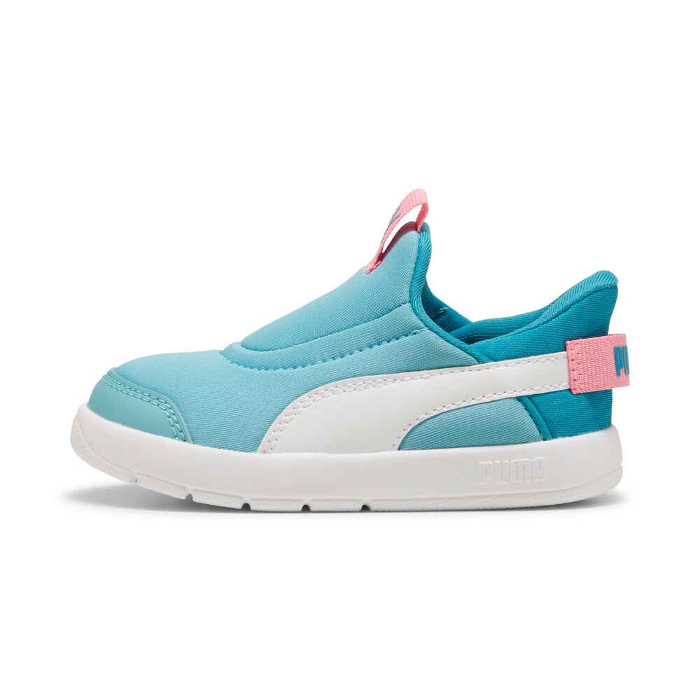 PUMA Sneaker 'Courtflex V3 Ease' Mädchen Größe 27 himmelblau / pink / naturweiß