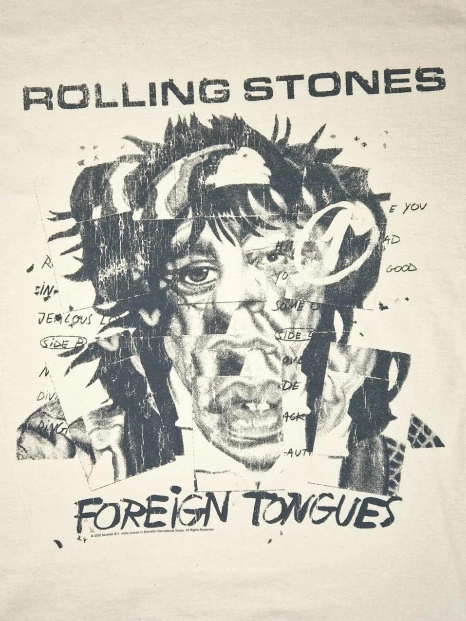 THE ROLLING STONES Camiseta 'Rolling Stones Foreign Tongues Art Tracks T-Shirt' blanco natural – imagen 3