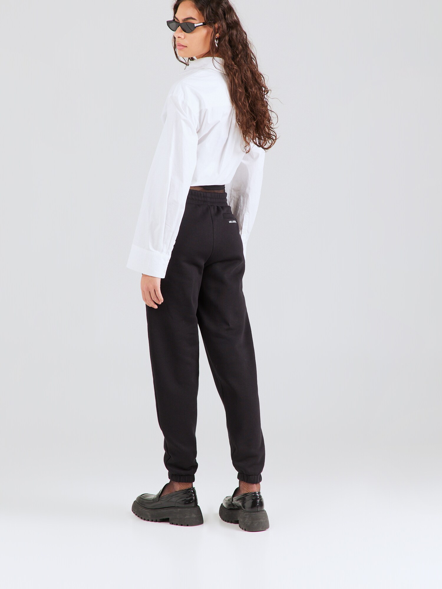 Karl Lagerfeld Nadrág 'Ikonik 2.0'  ezüstszürke / fekete termék 2. képe