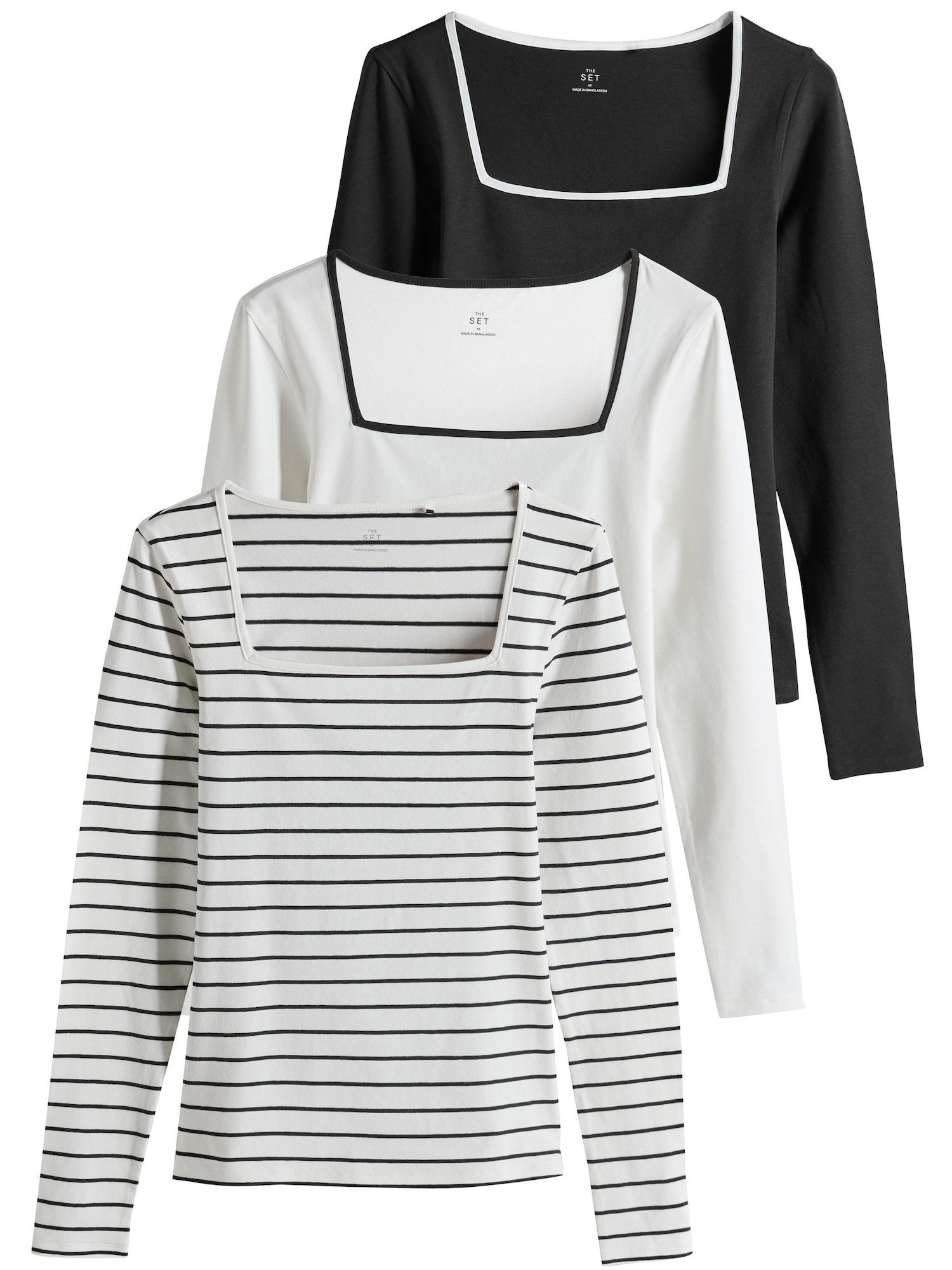 The Set Tricou  negru / alb