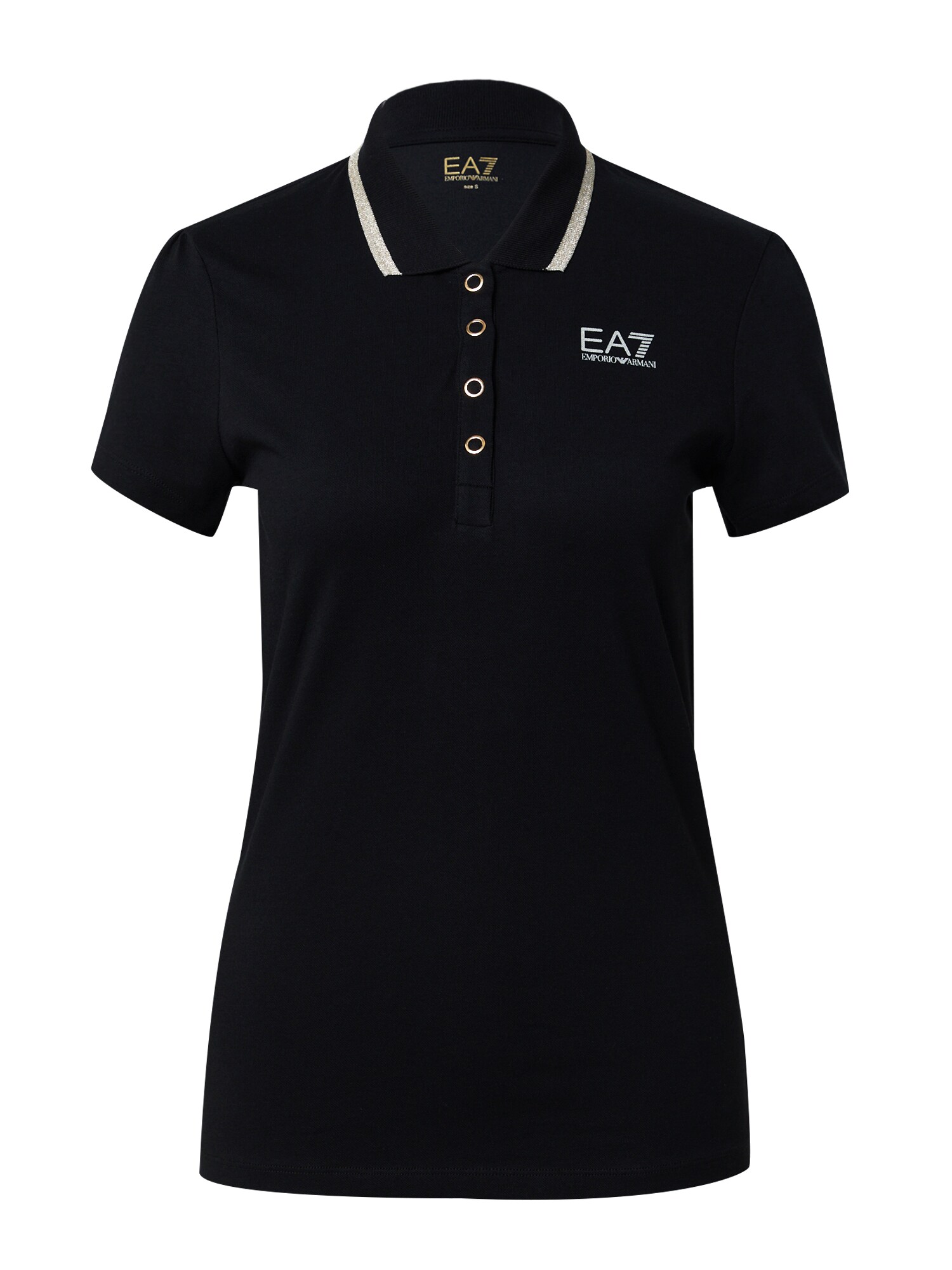Жени > Дрехи > Тениски и топове > Тениски > Поло тениски EA7 Emporio Armani Тениска  злато / черно / бяло