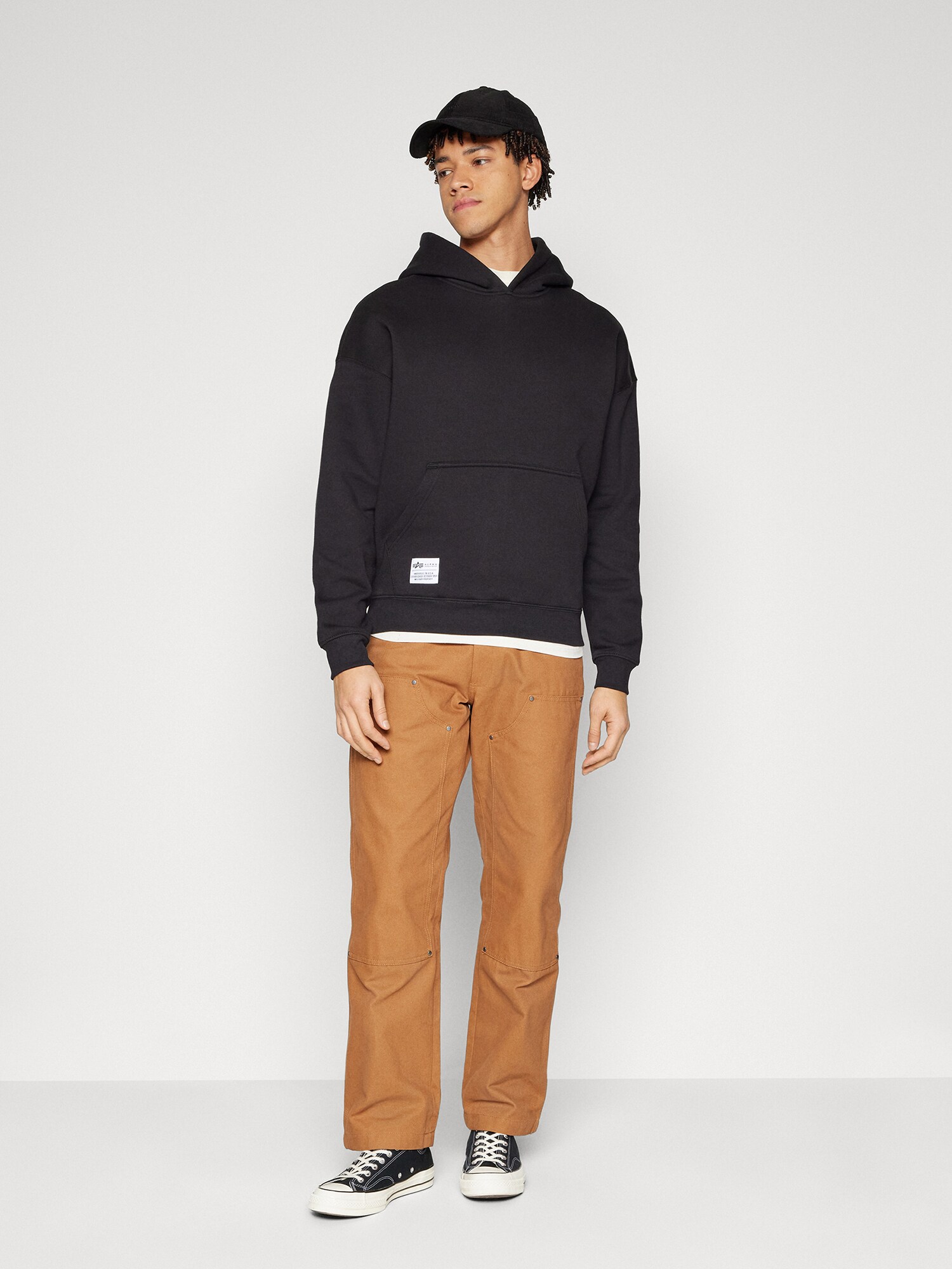 ALPHA INDUSTRIES Mikina svetlooranžová / čierna / biela (obrázok 3)
