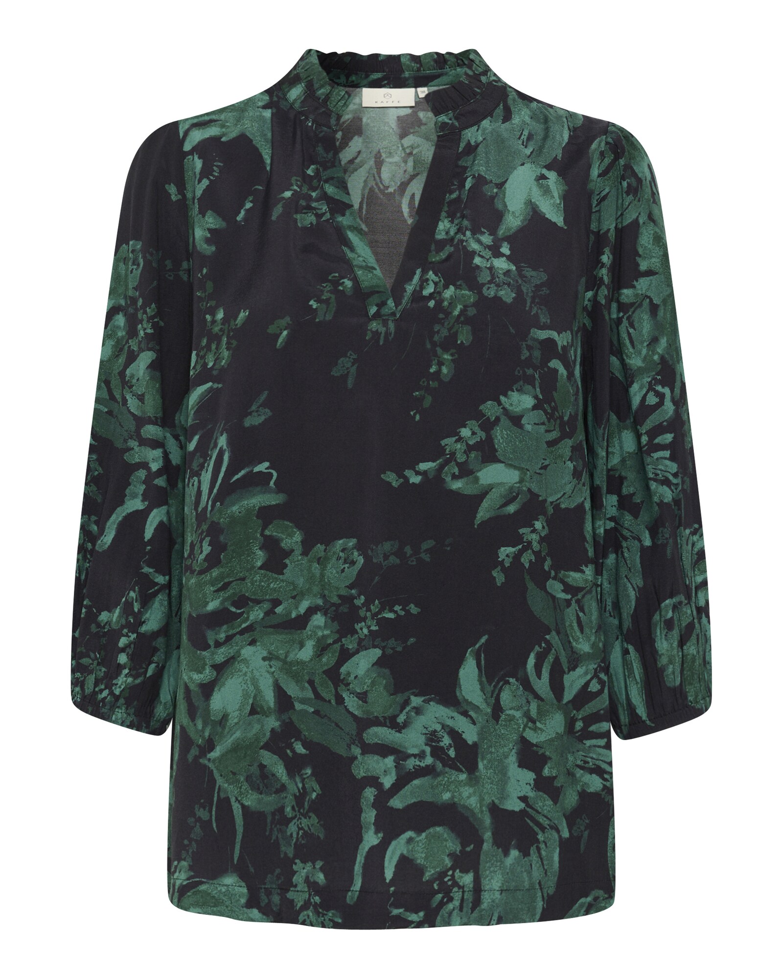 Kaffe Blusa 'KAIsa'  verde oscuro / negro