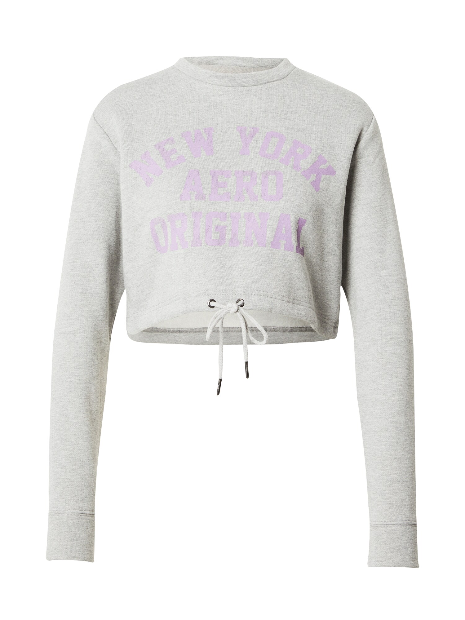 AÉROPOSTALE Mikina 'NEW YORK ORIGINAL' sivá melírovaná / fialová