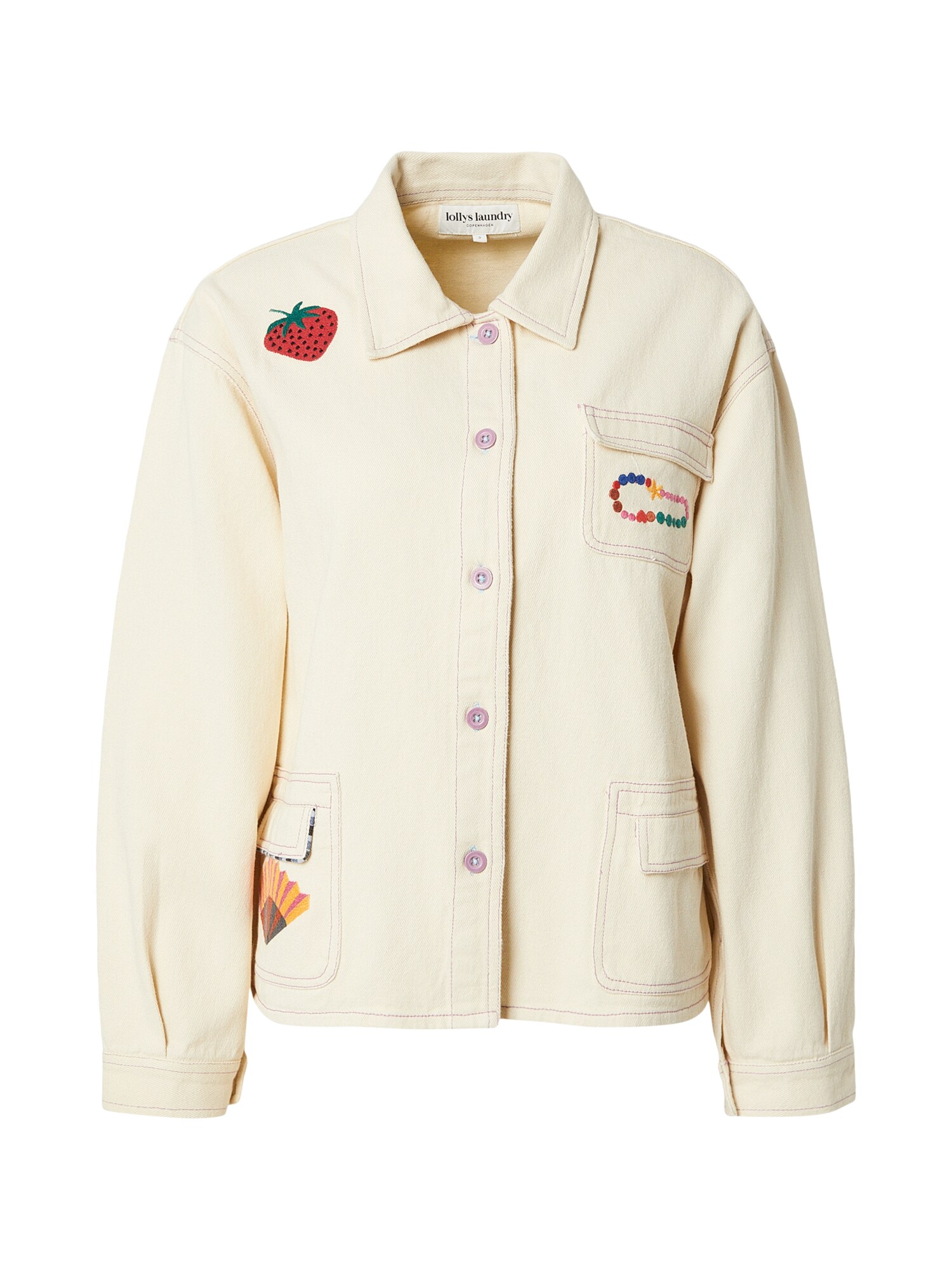 Lollys Laundry Geacă de primăvară-toamnă April  crem / verde smarald / roșu / negru