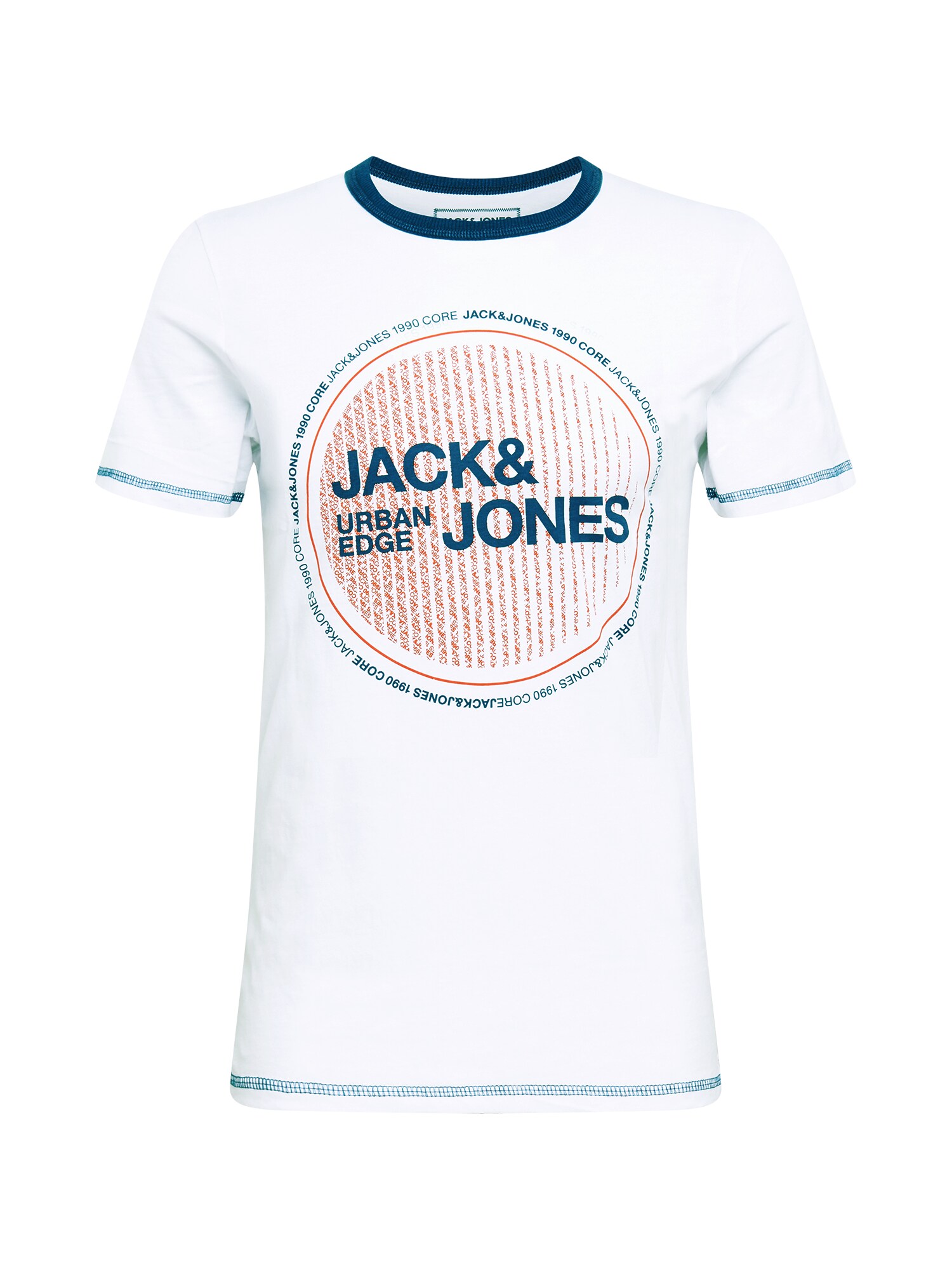 JACK & JONES Marškinėliai  balta / tamsiai mėlyna jūros spalva / raudona