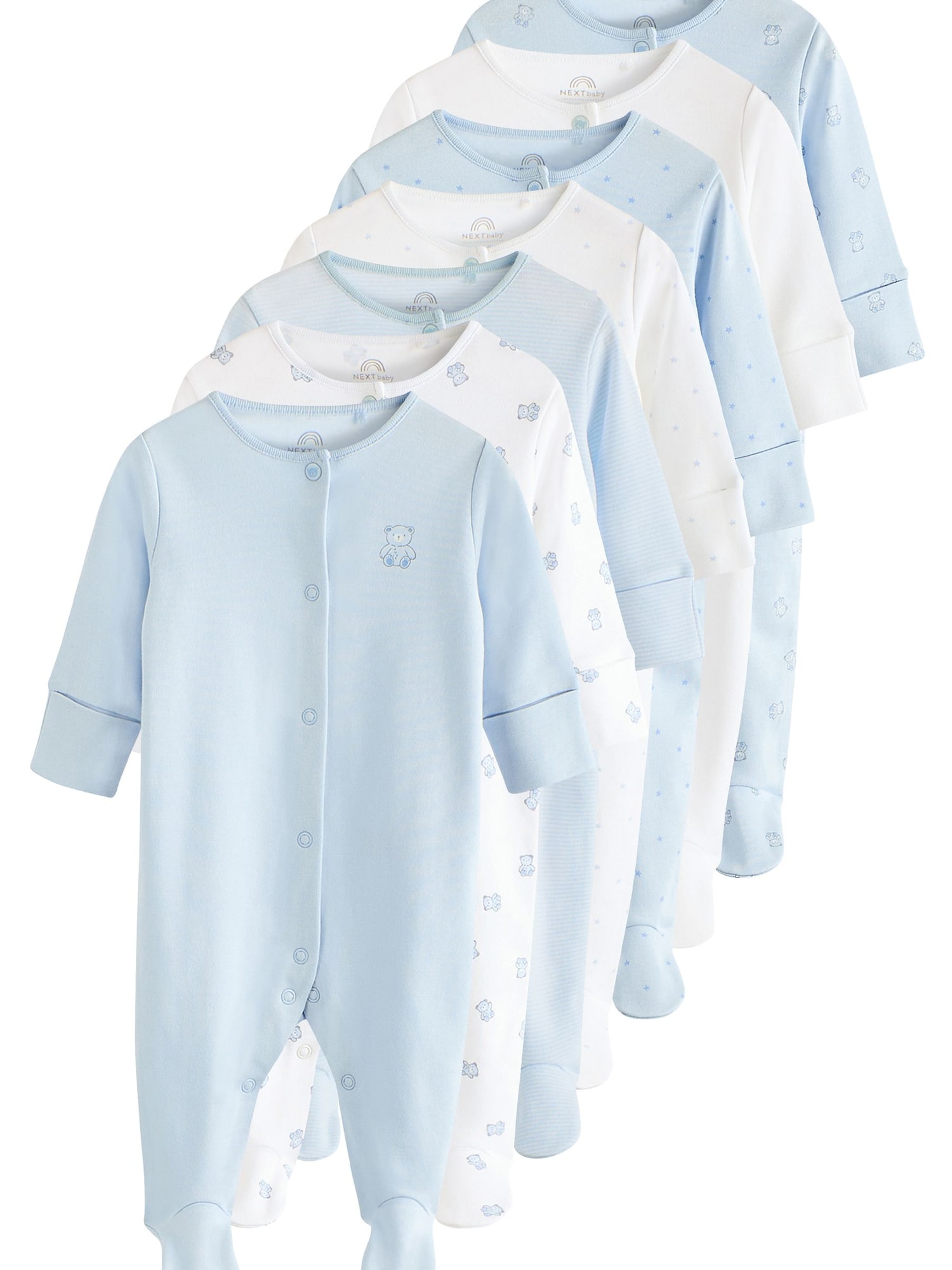 Next Pijamale  albastru / gri / alb