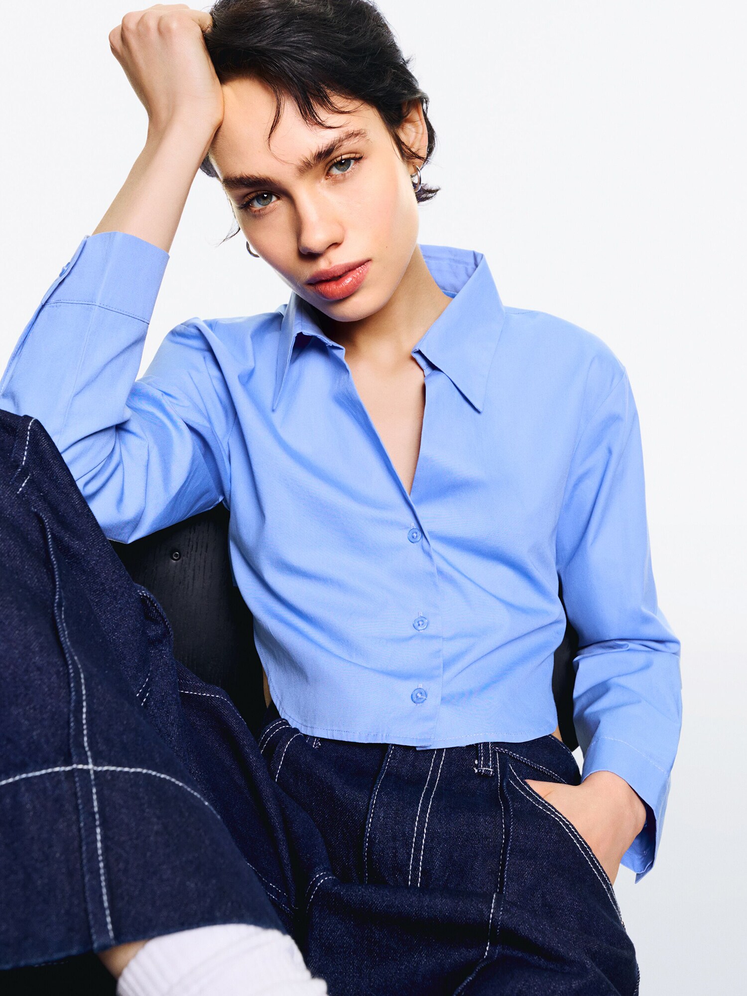Bershka Blúz  galambkék termék 2. képe