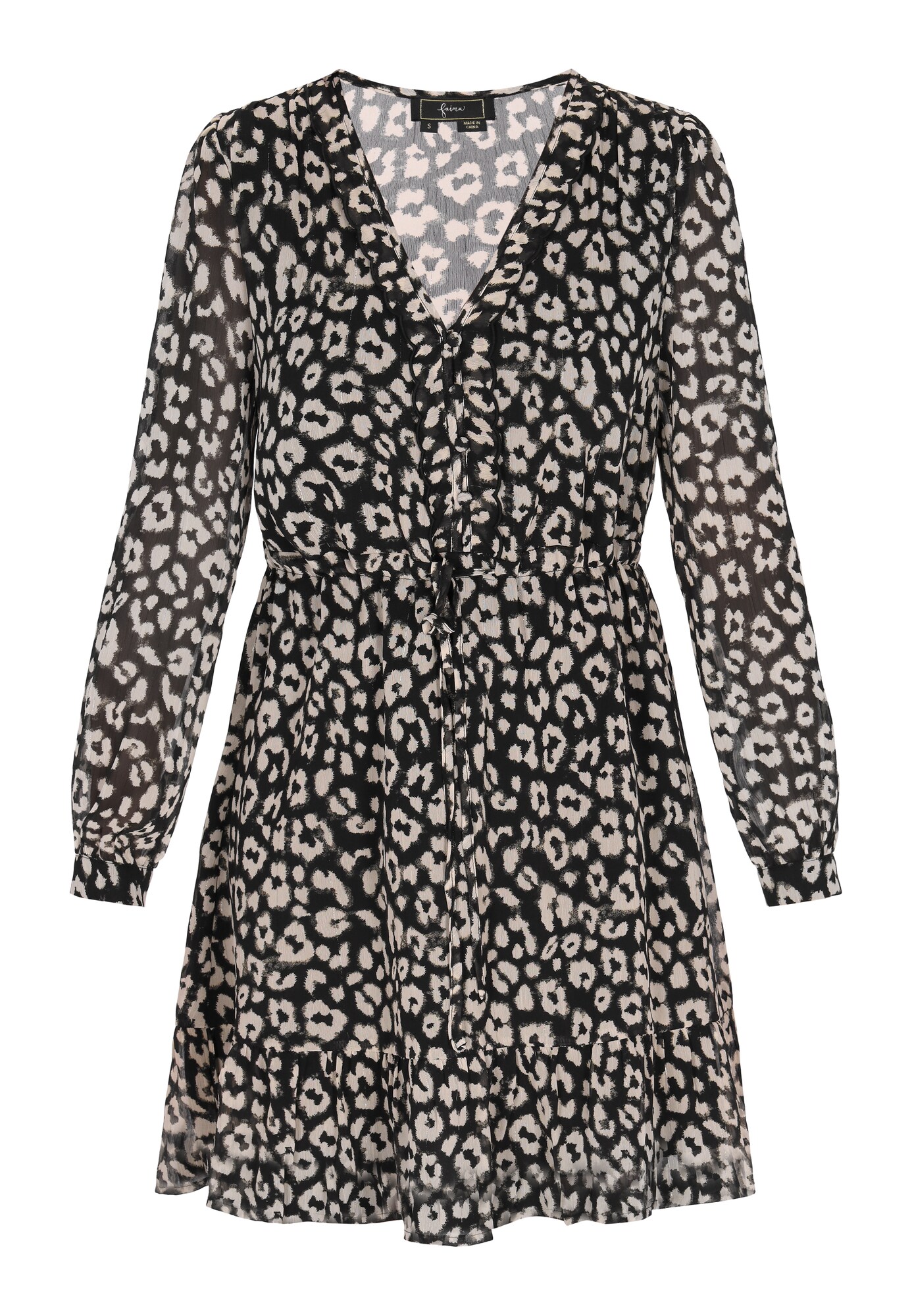 faina Rochie Fashion Look  ecru / negru