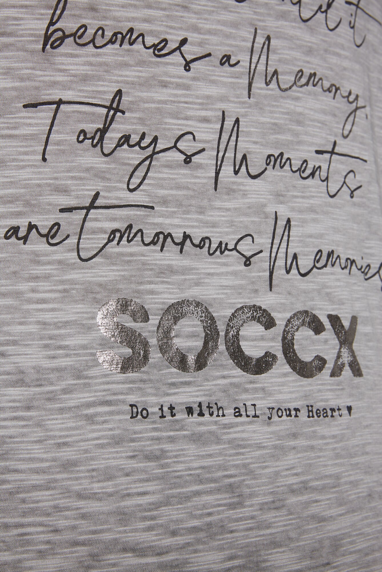 Soccx Tričko 'Memory Lane' sivá melírovaná / čierna (obrázok 6)