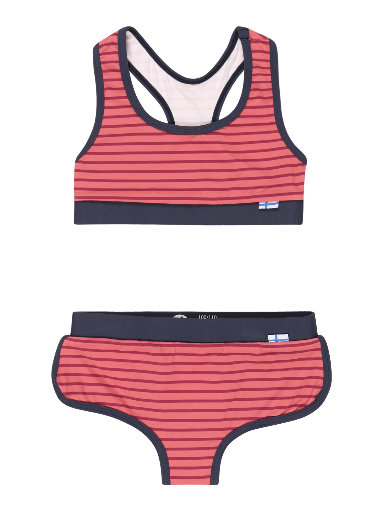 FINKID Bikinis 'Luoto' tamsiai mėlyna / rožinė / raudona