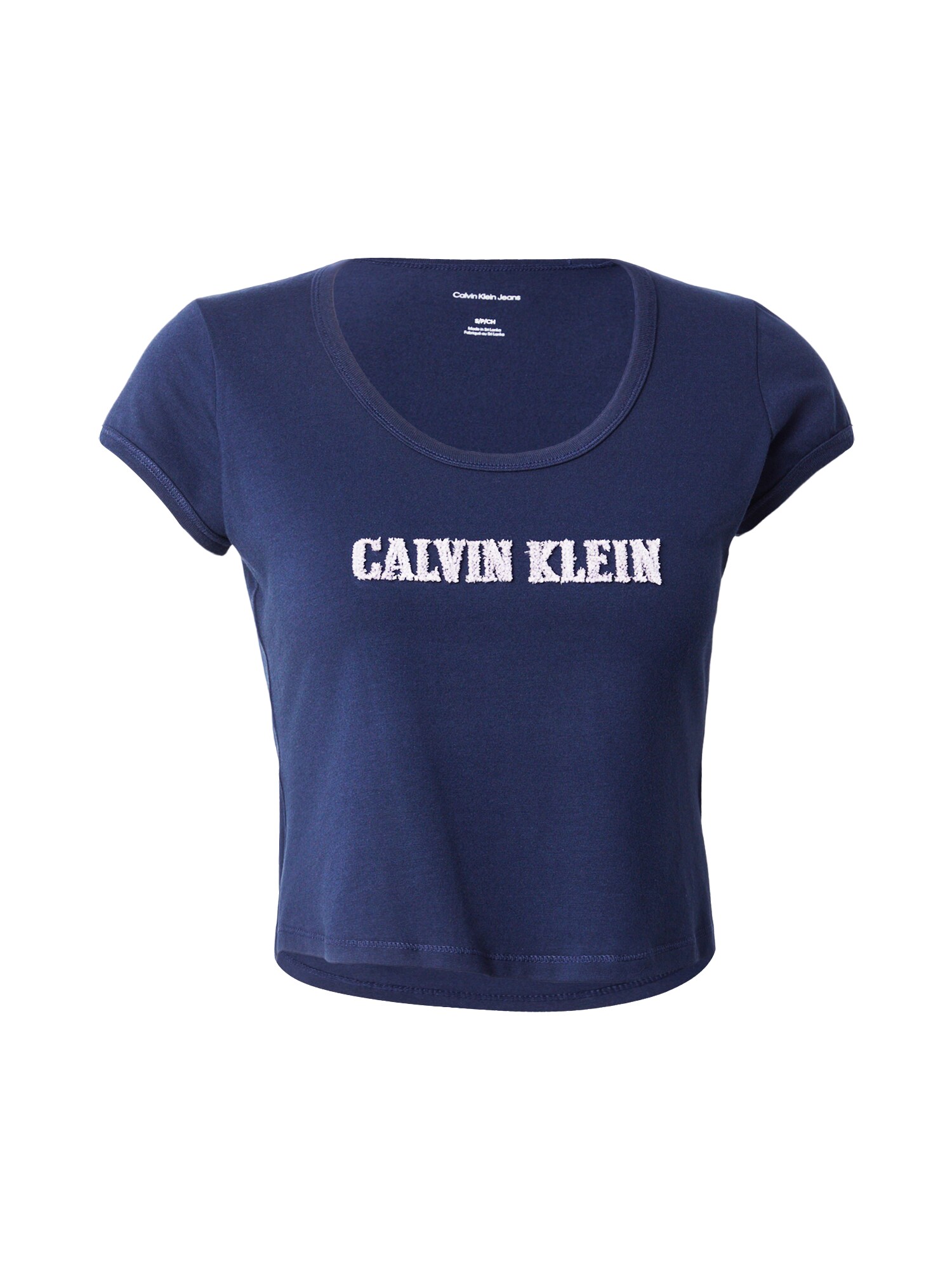 Calvin Klein Jeans Tricou albastru închis / alb