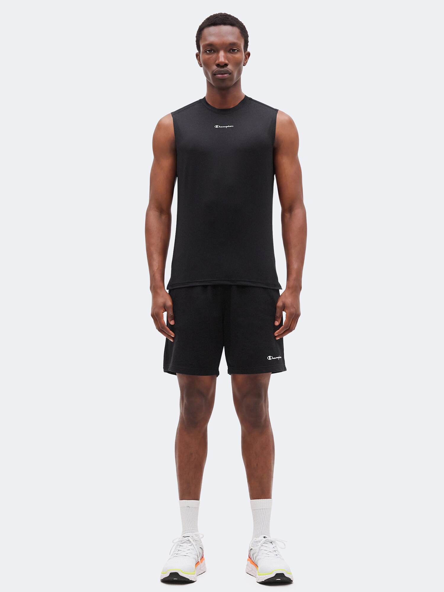 Champion Camiseta funcional  negro / blanco – imagen 12