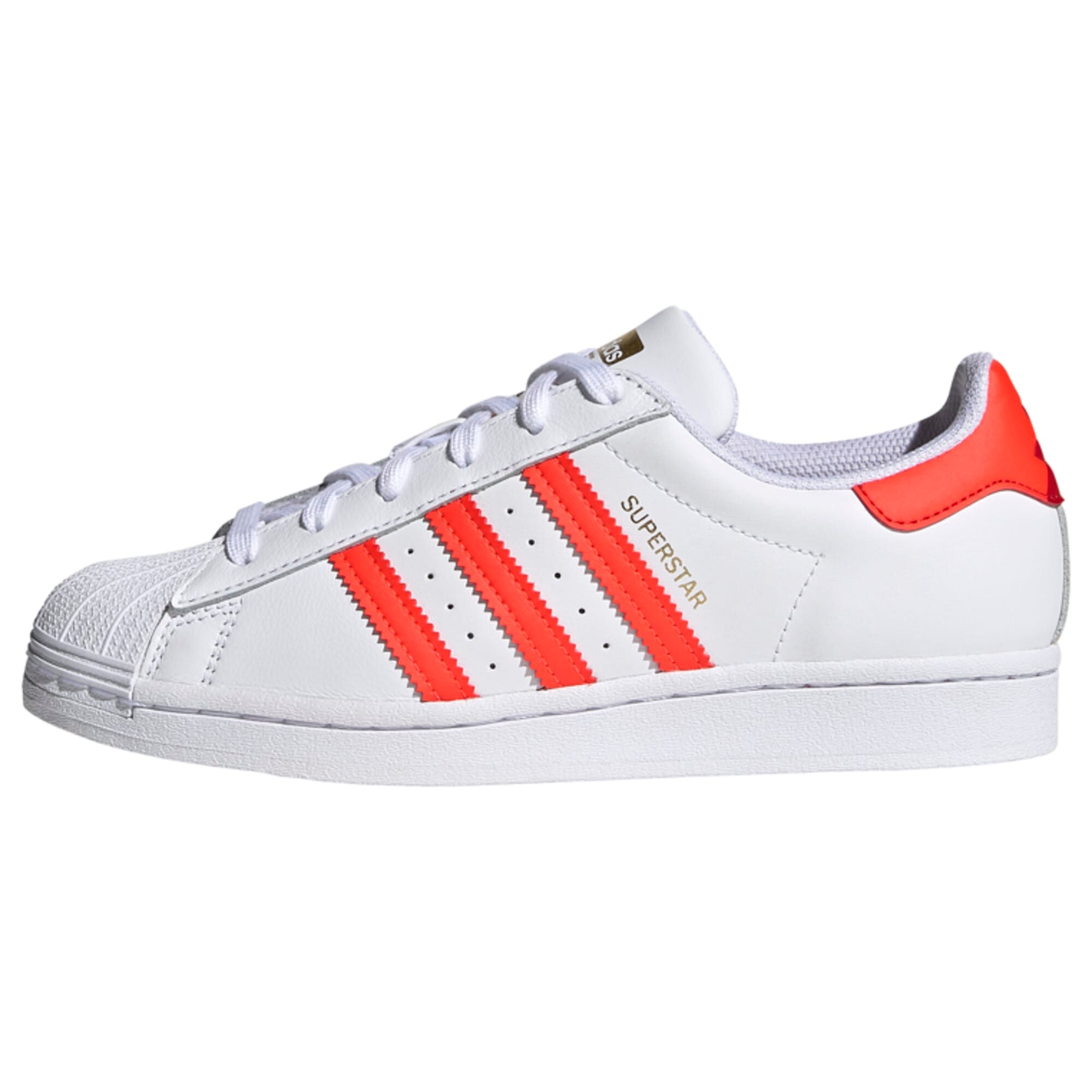 ADIDAS ORIGINALS Sportbačiai be auliuko 'SUPERSTAR'  balta / šviesiai raudona / auksas
