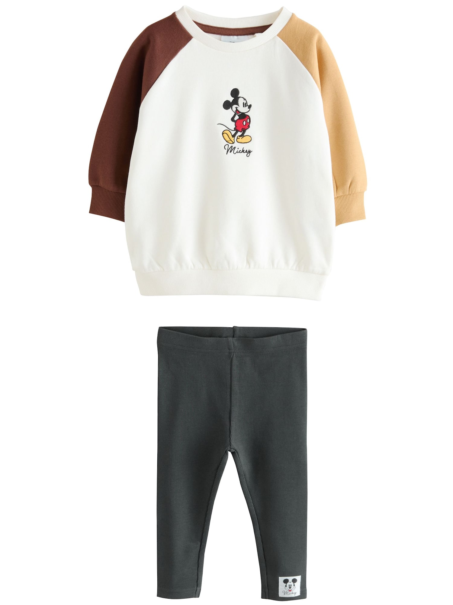 Next Set Mickey Mouse  ecru / maro ruginiu / gri / portocaliu