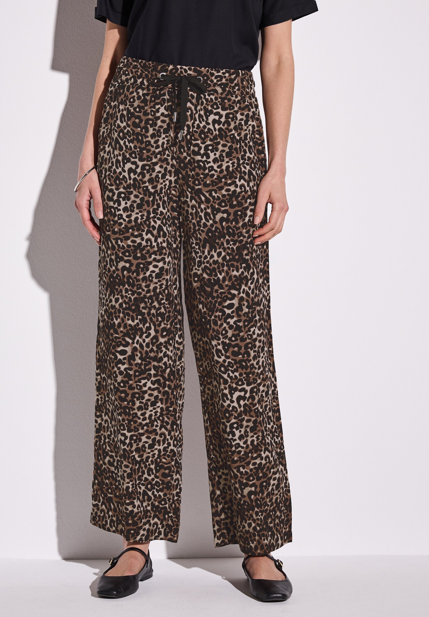 Thumbnail - Gemusterte Wide Leg Hose