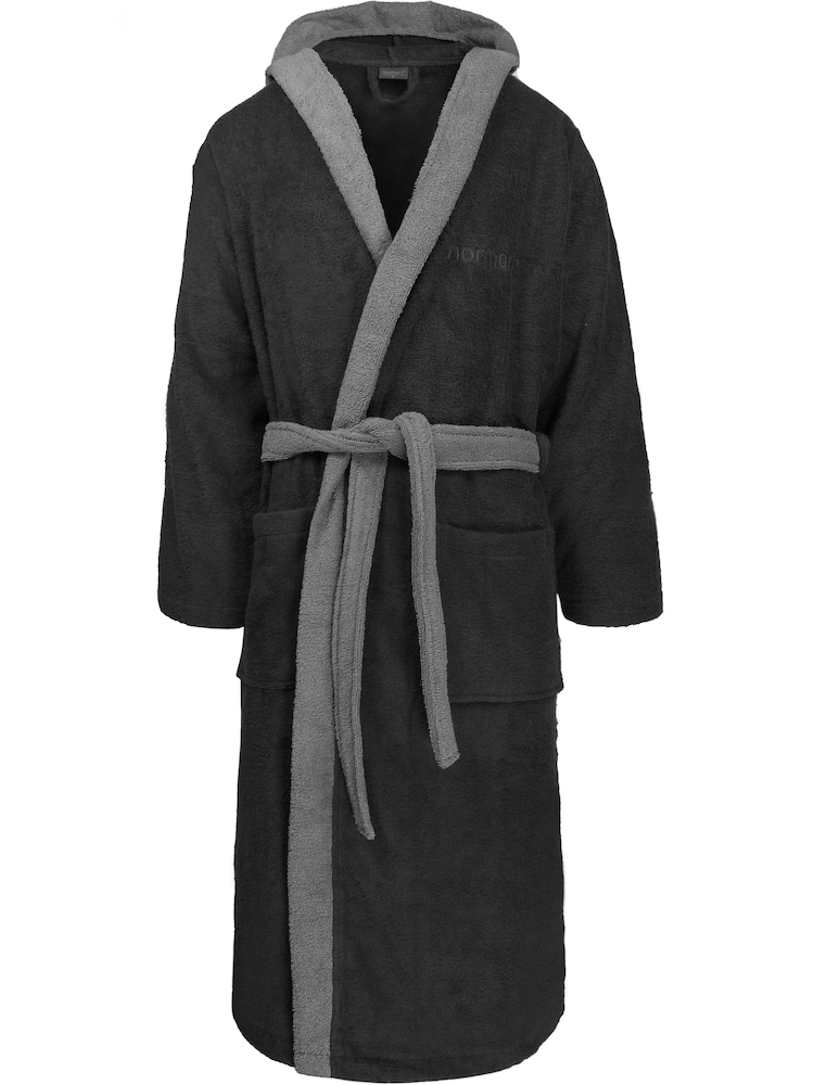 normani Bademantel Herren Größe XXXL grau / schwarz