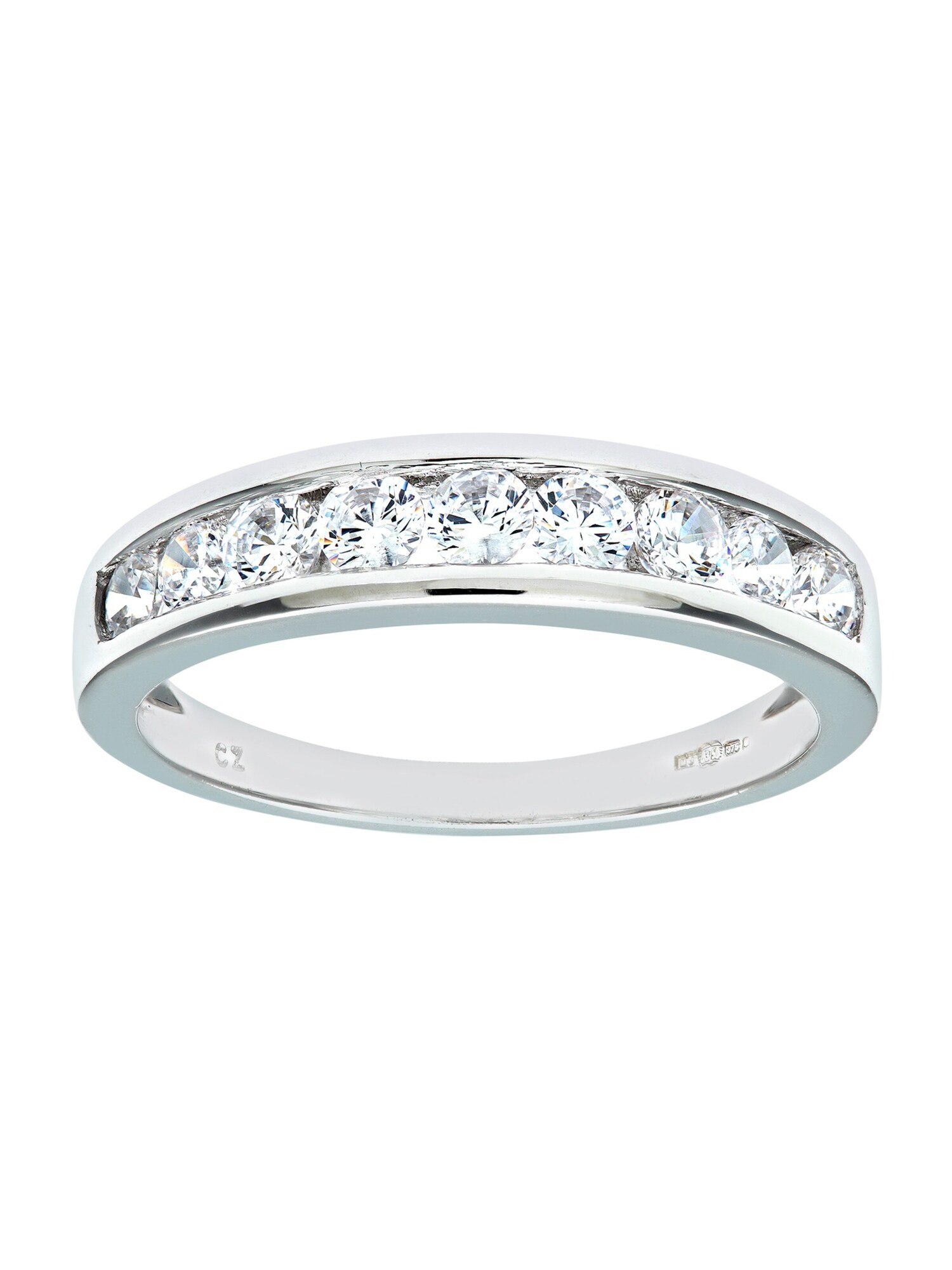 DIAMANT LETERNEL Prsten 'Eternity-Ring aus 375 Weißgold mit Zirkonia' srebro