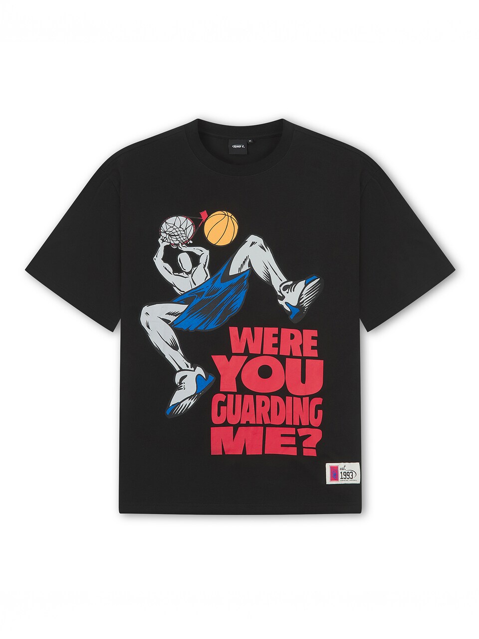 T-shirt blå / ljusgrå / röd
