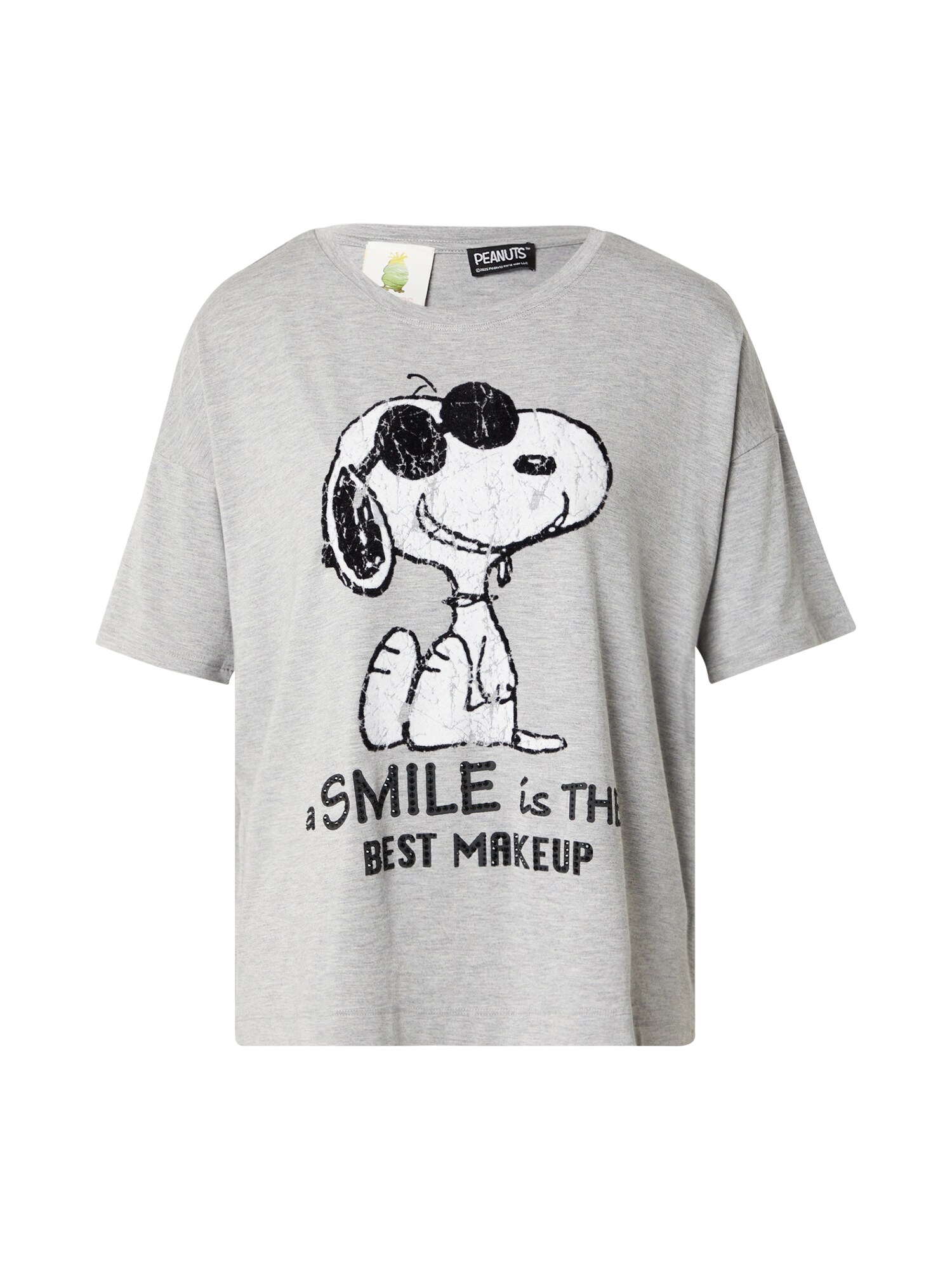 PRINCESS GOES HOLLYWOOD Tricou Snoopy smile  gri / negru / alb
