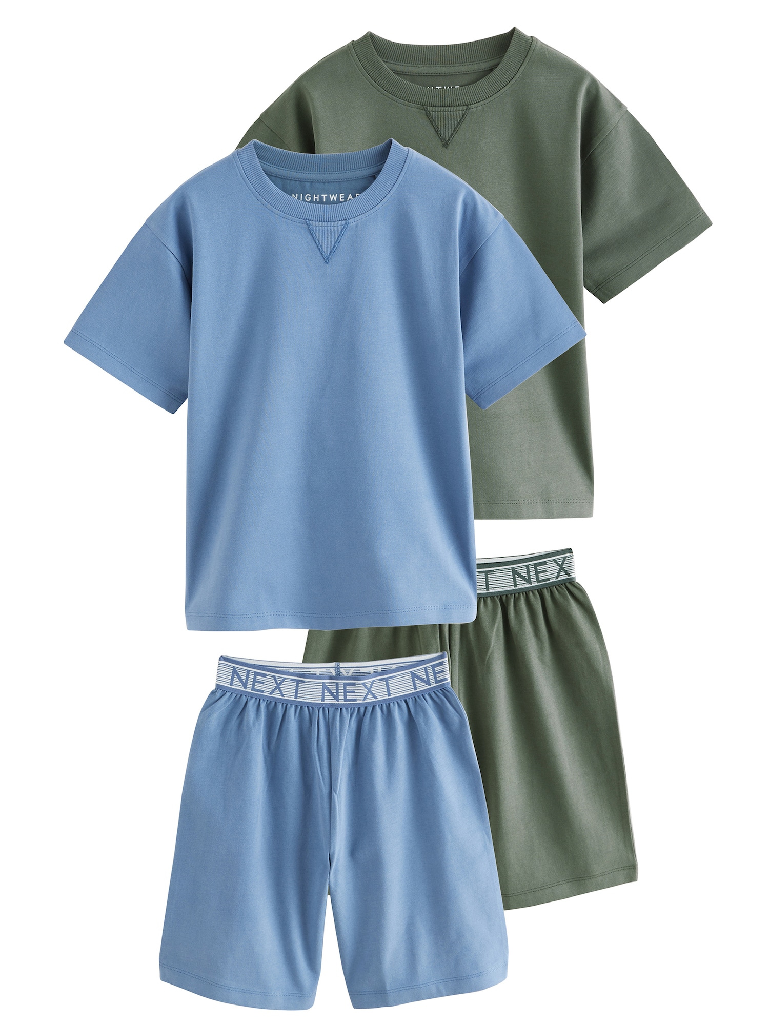 Next Pijamale  azuriu / verde închis