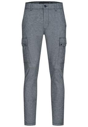 INDICODE JEANS Cargobroek ‘Safi’ Blauw gemêleerd