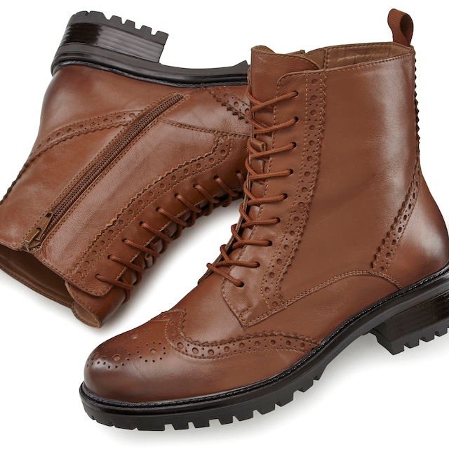 LASCANA, Šnurovacie členkové čižmy, Hnedá, Obrázok 3 z 5