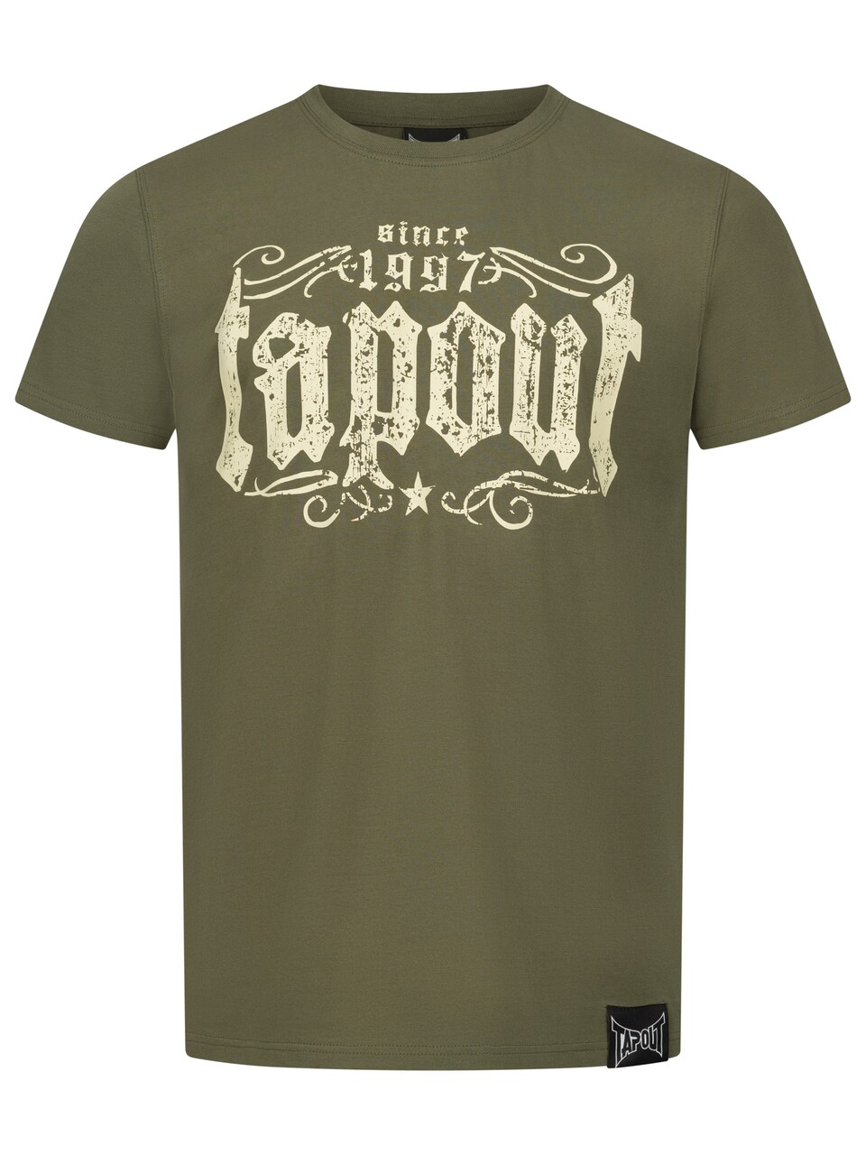 T-shirt 'CRASHED' oliv / mörkgrön