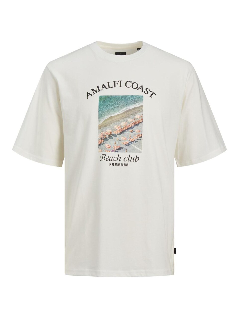 T-shirt beige / blå / svart