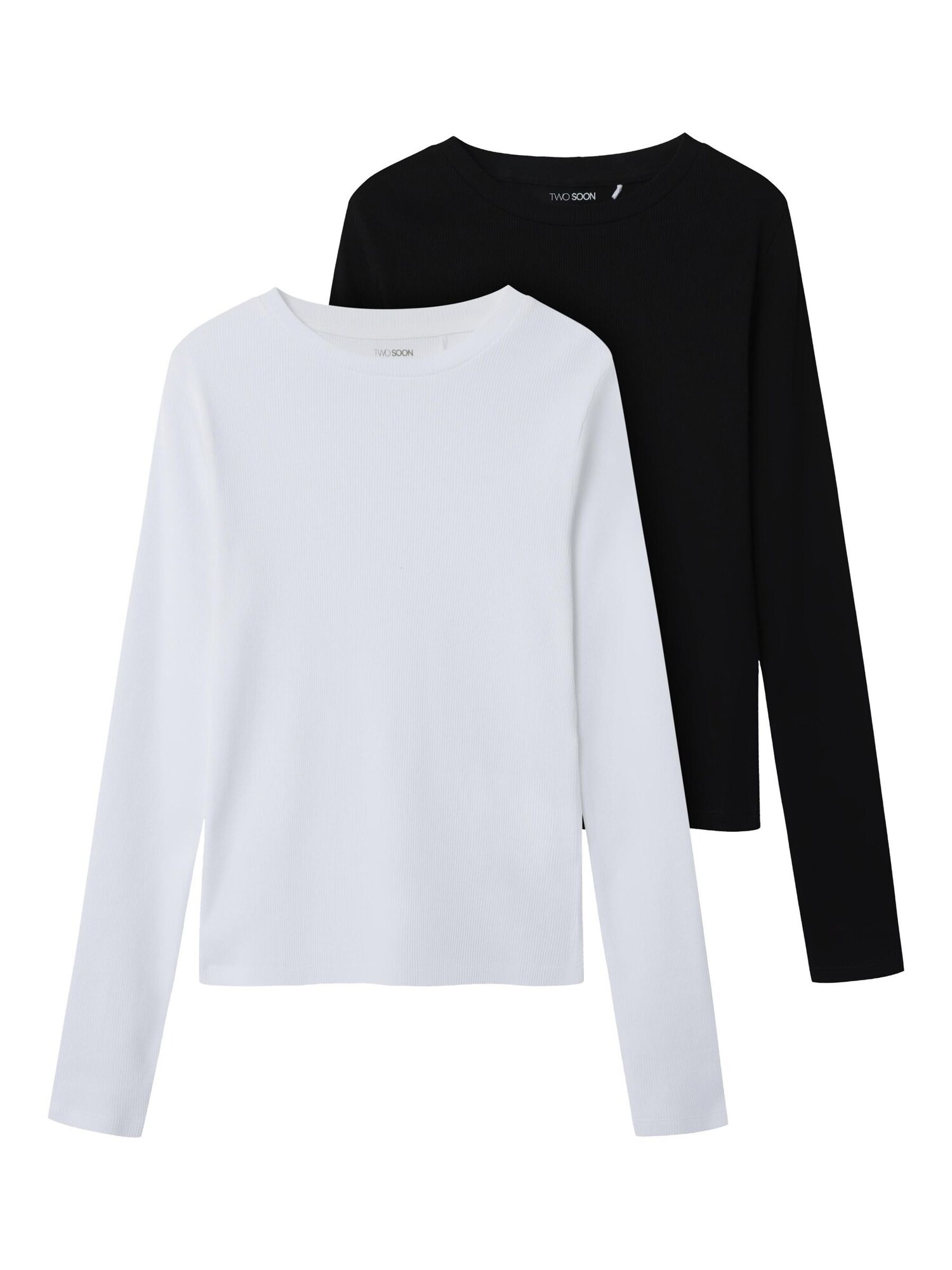 TWO SOON Tricou  negru / alb