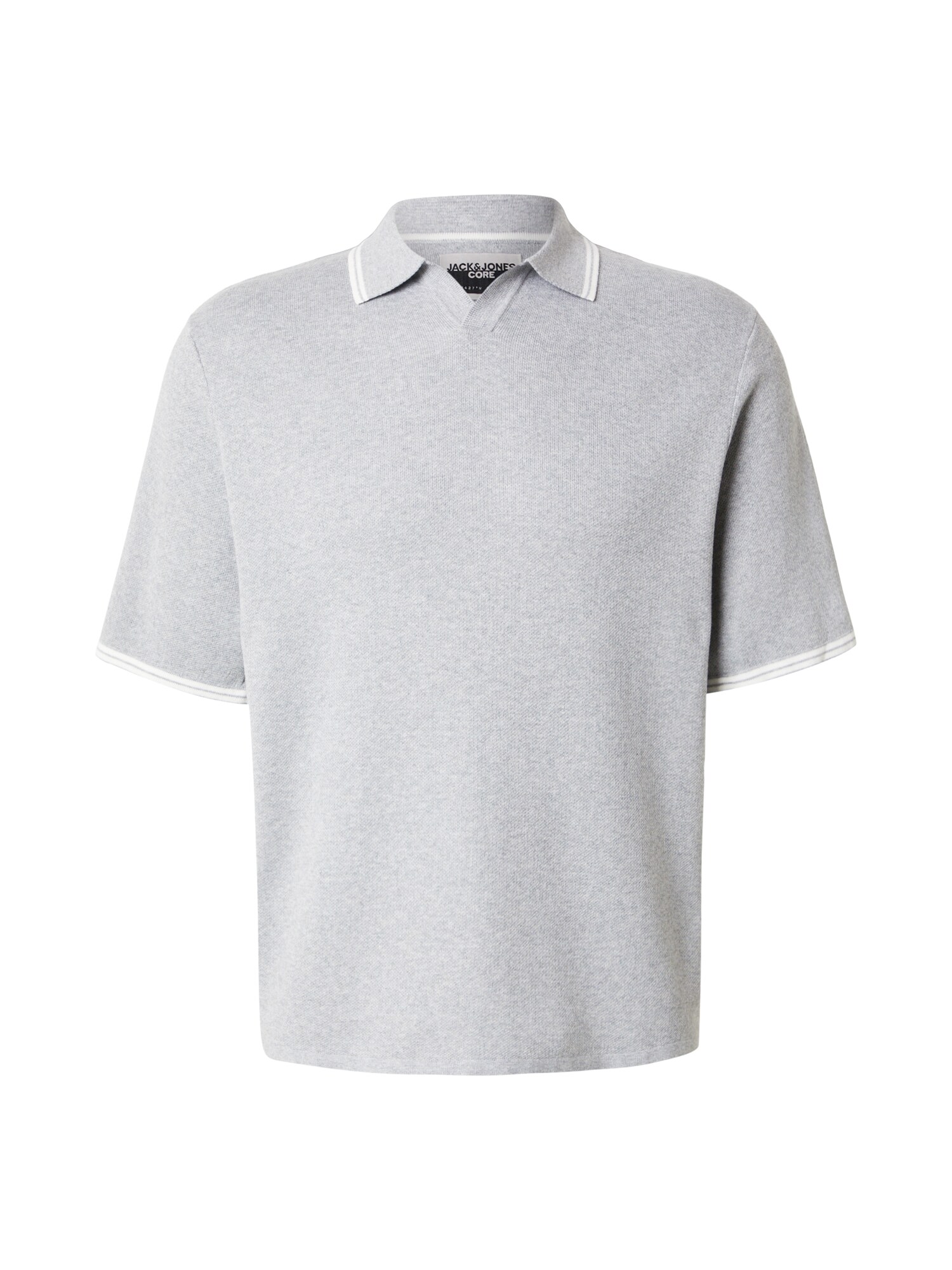 JACK & JONES Pulover 'JCOBREEZE'  gri deschis / alb