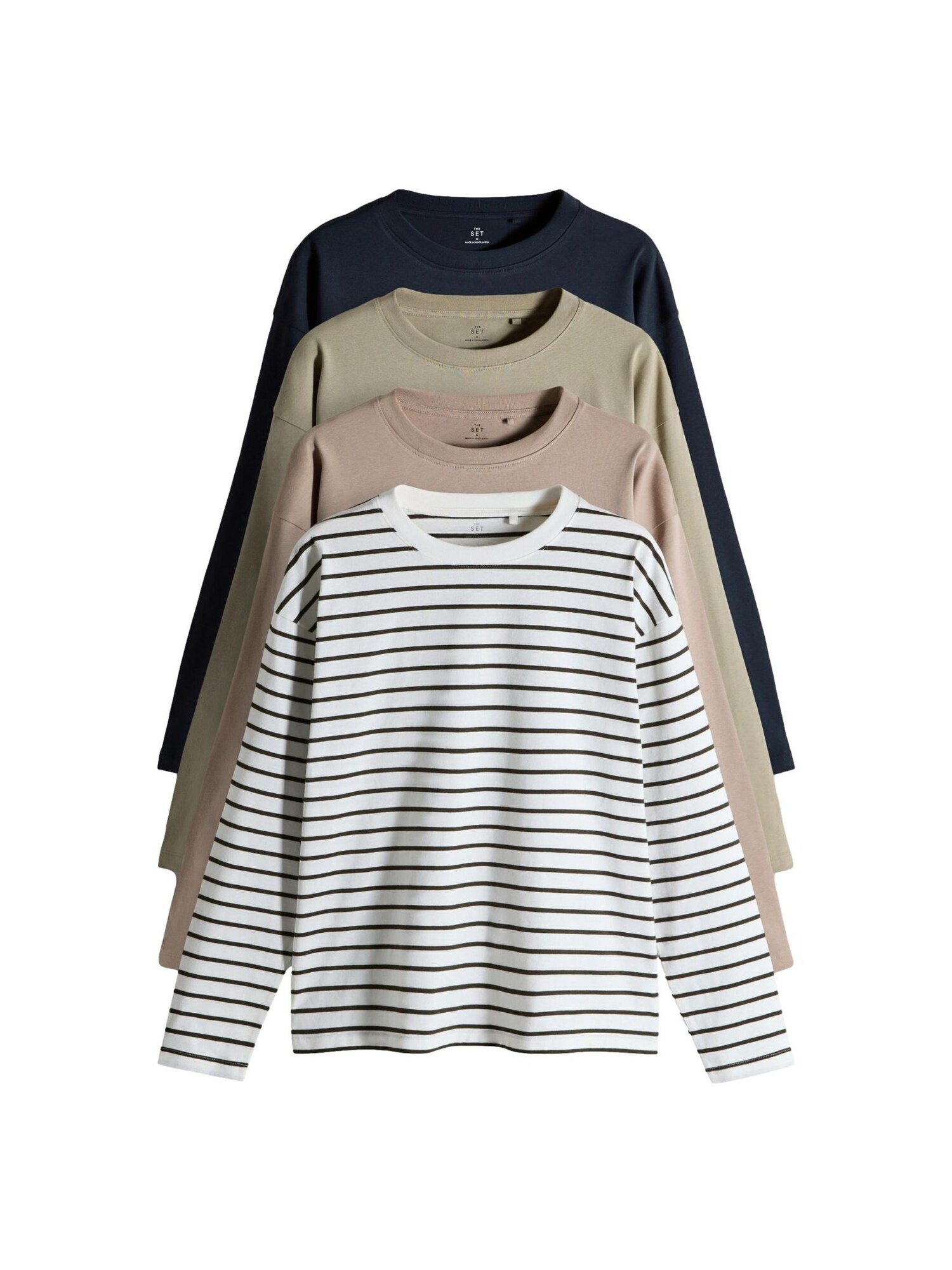 The Set Tricou  bleumarin / gri taupe / oliv / negru / alb