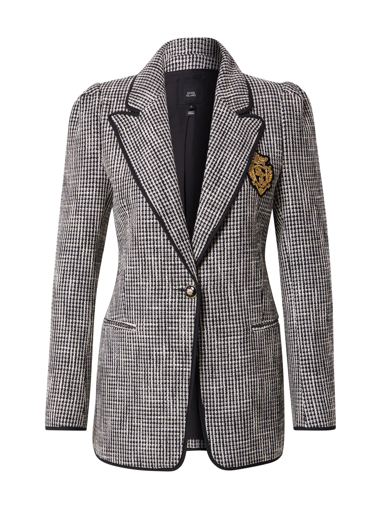 River Island Blazer švarkas 'SEAL'  juoda / balta
