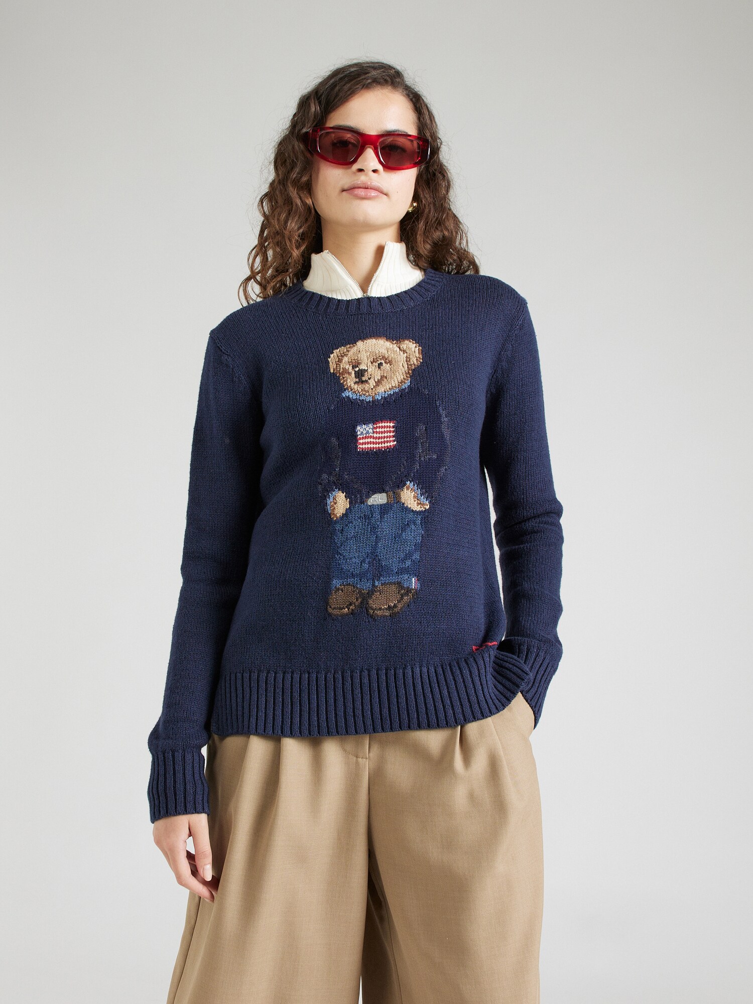 Polo Ralph Lauren Pulóver  bézs / tengerészkék / barna / piros termék 2. képe
