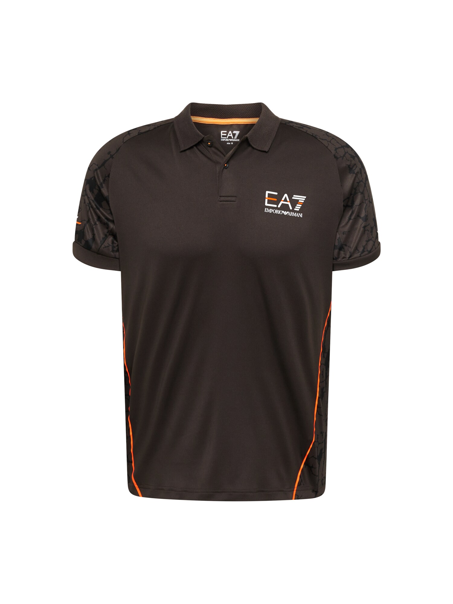 EA7 Emporio Armani Funkcionalna majica  temno siva / oranžna / črna