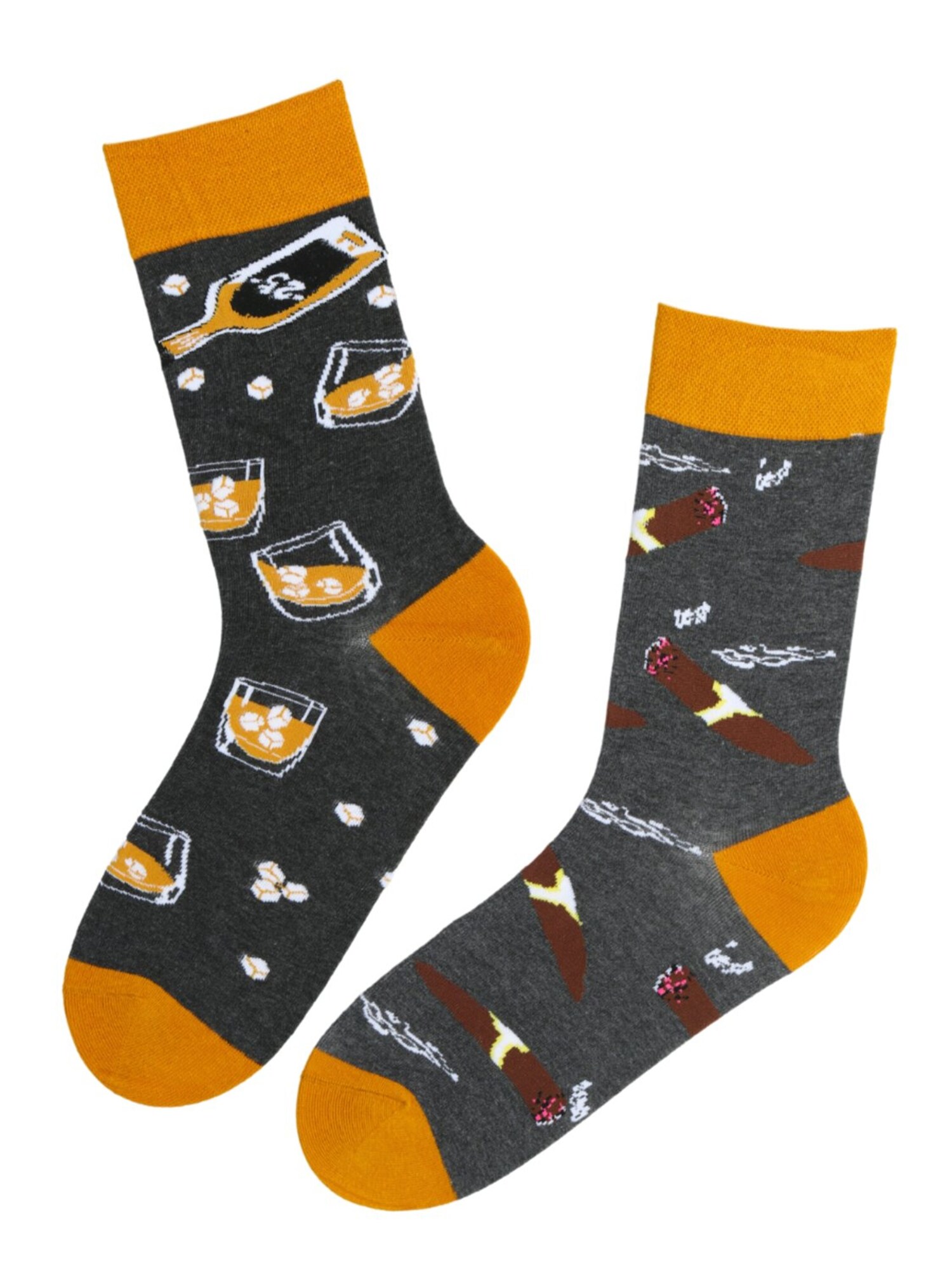 Sokisahtel Čarape 'SIMON cotton socks with flamingos' siva
