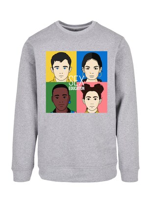 F4NT4STIC Sweatshirt ‘Sex Education  Netflix TV Series’ Blauw / Bruin / Geel / Grijs