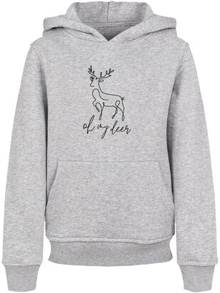 F4NT4STIC Sweatshirt ‘Winter Christmas Deer’ Grijs gemêleerd / Zwart