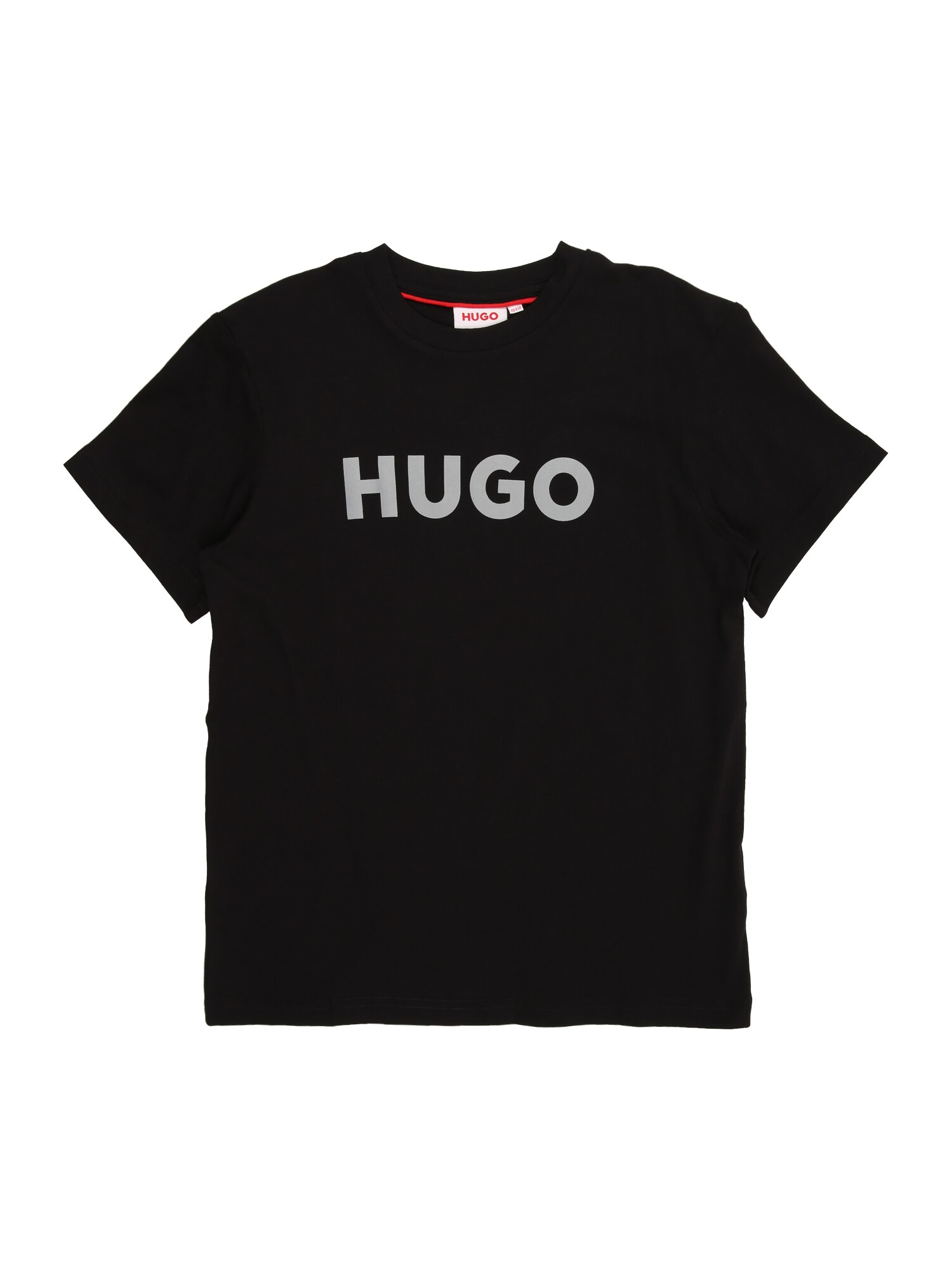 HUGO Tricou  gri deschis / negru