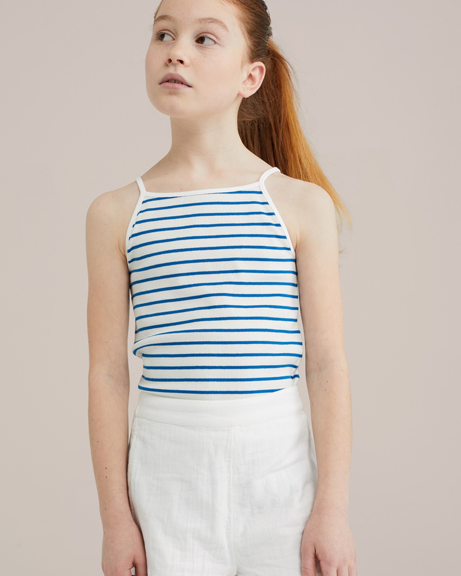 WE Fashion Top  sötétkék / fehér termék 2. képe