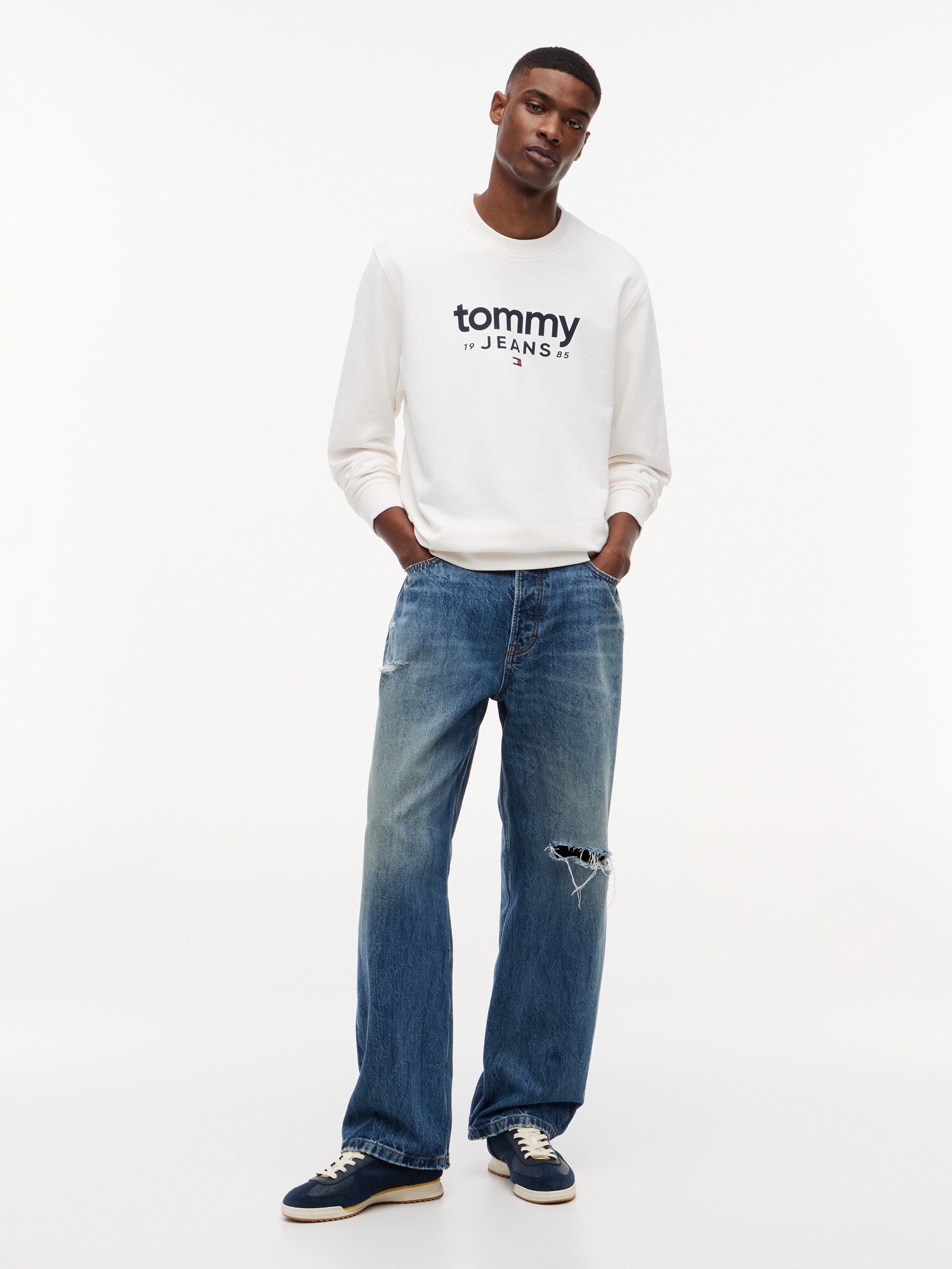 Tommy Jeans Sudadera  navy / rojo cereza / blanco – imagen 4