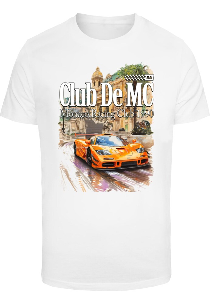 Mister Tee T-Shirt 'Monaco Racing Club' Herren Größe XS hellbraun / orange / weiß / offwhite