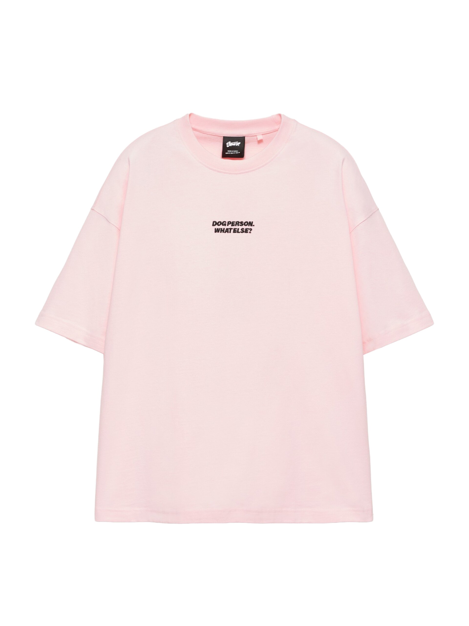 Pull & Bear T-shirt 'STWD' choklad / rosa herr