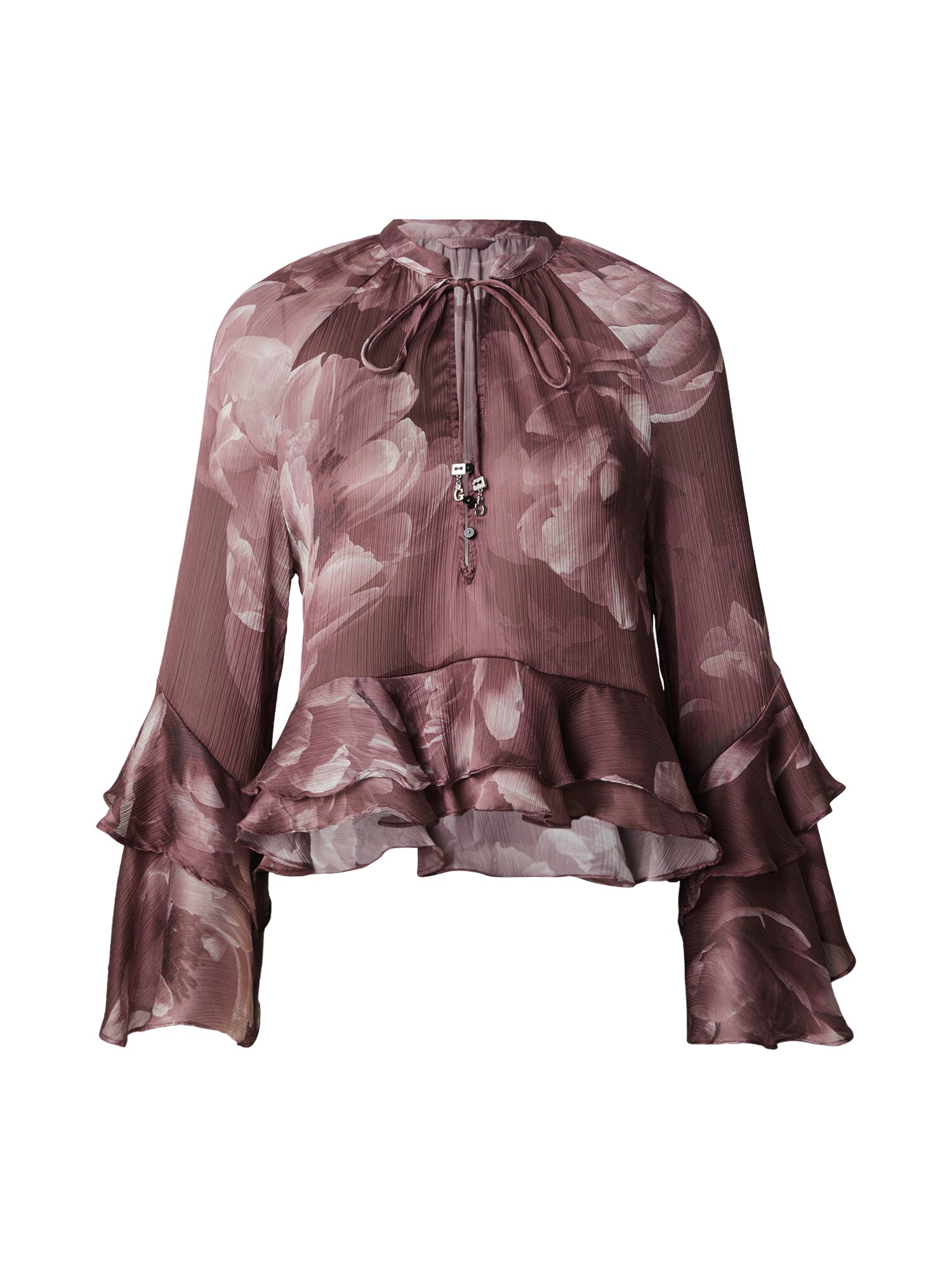 GUESS Bluză roșu-violet / alb