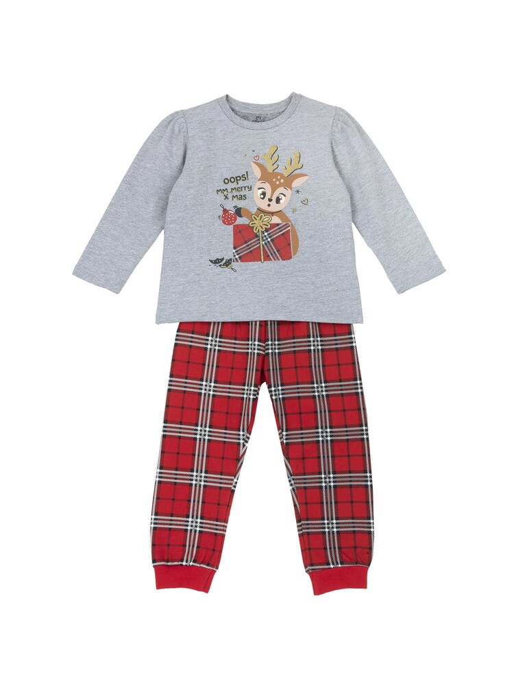 Chicco Schlafanzug Mädchen Größe 75 karamell / grau / rot / weiß