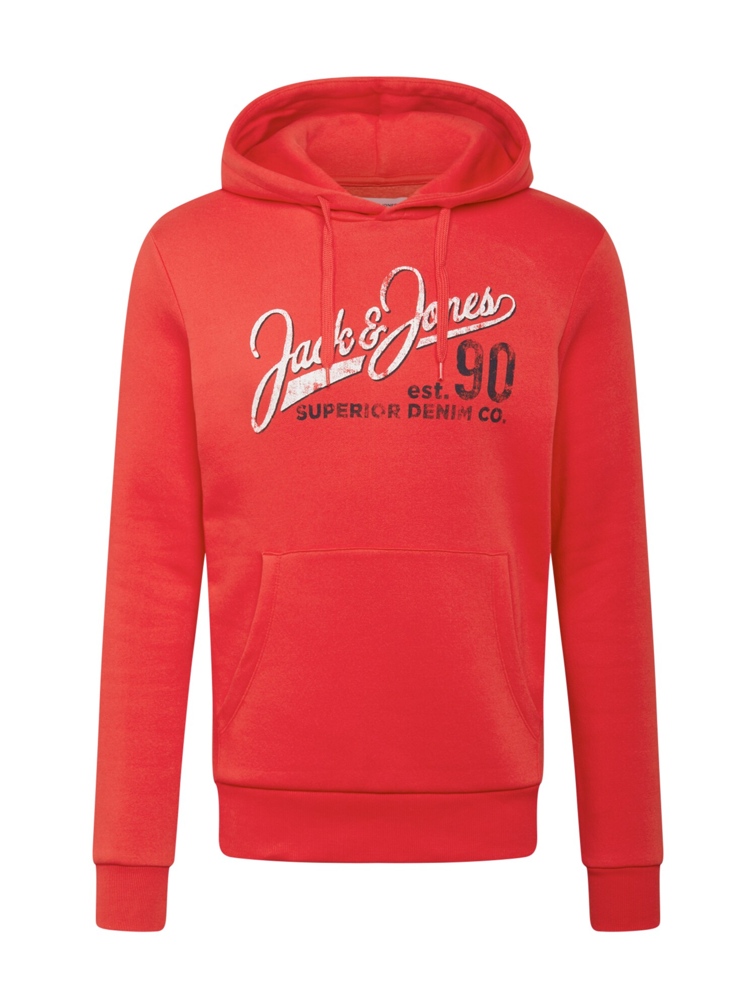 JACK & JONES Megztinis be užsegimo  raudona / margai balta / margai juoda