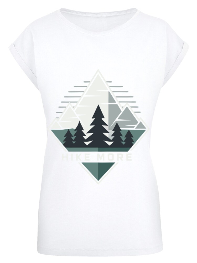F4NT4STIC T-Shirt 'Hike More Mountains' Damen Größe XL grau / dunkelgrün / schwarz / weiß